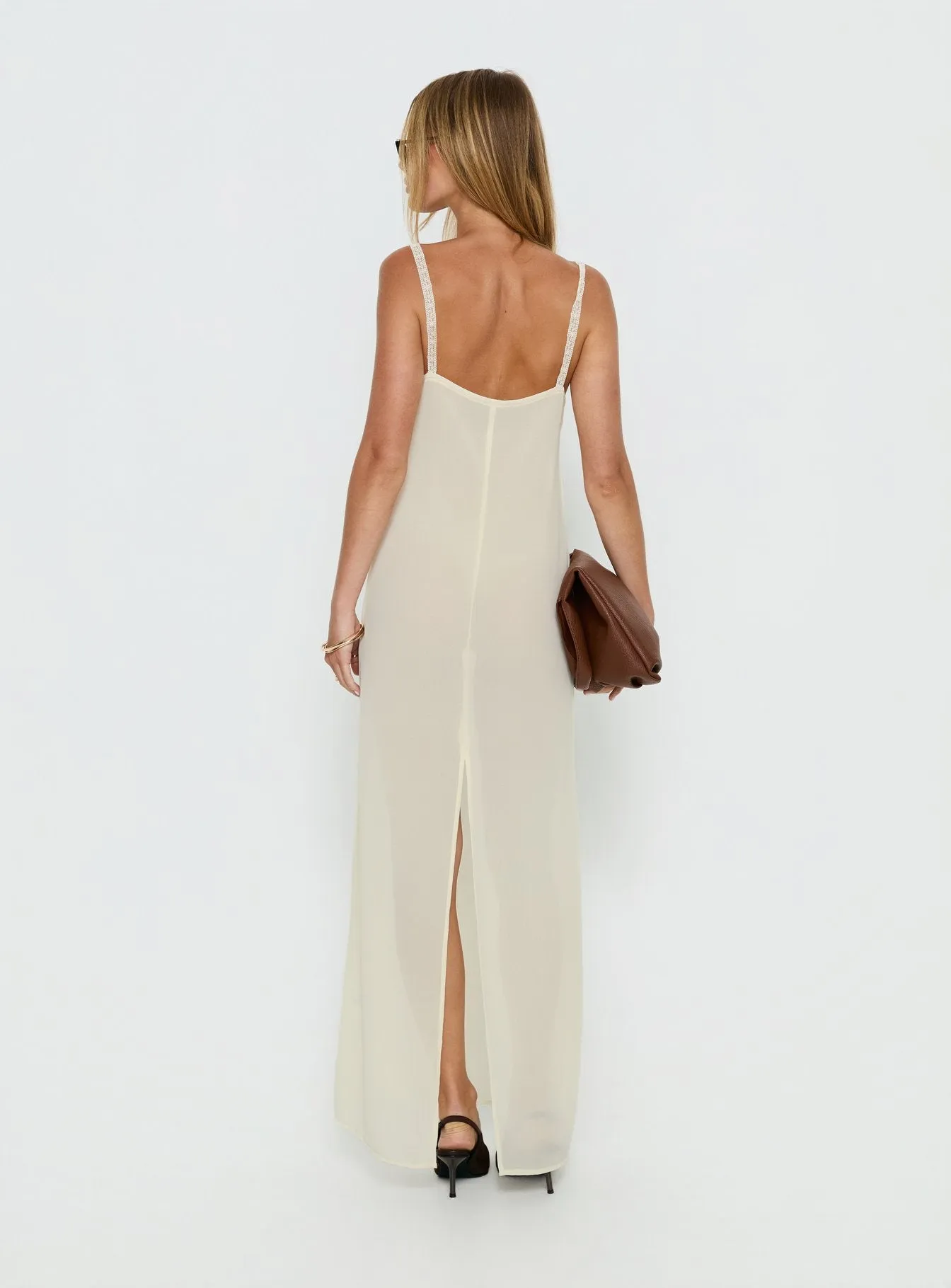 Glacial Sheer Maxi Dress Butter sold by Princess Polly product image thumbnail 5