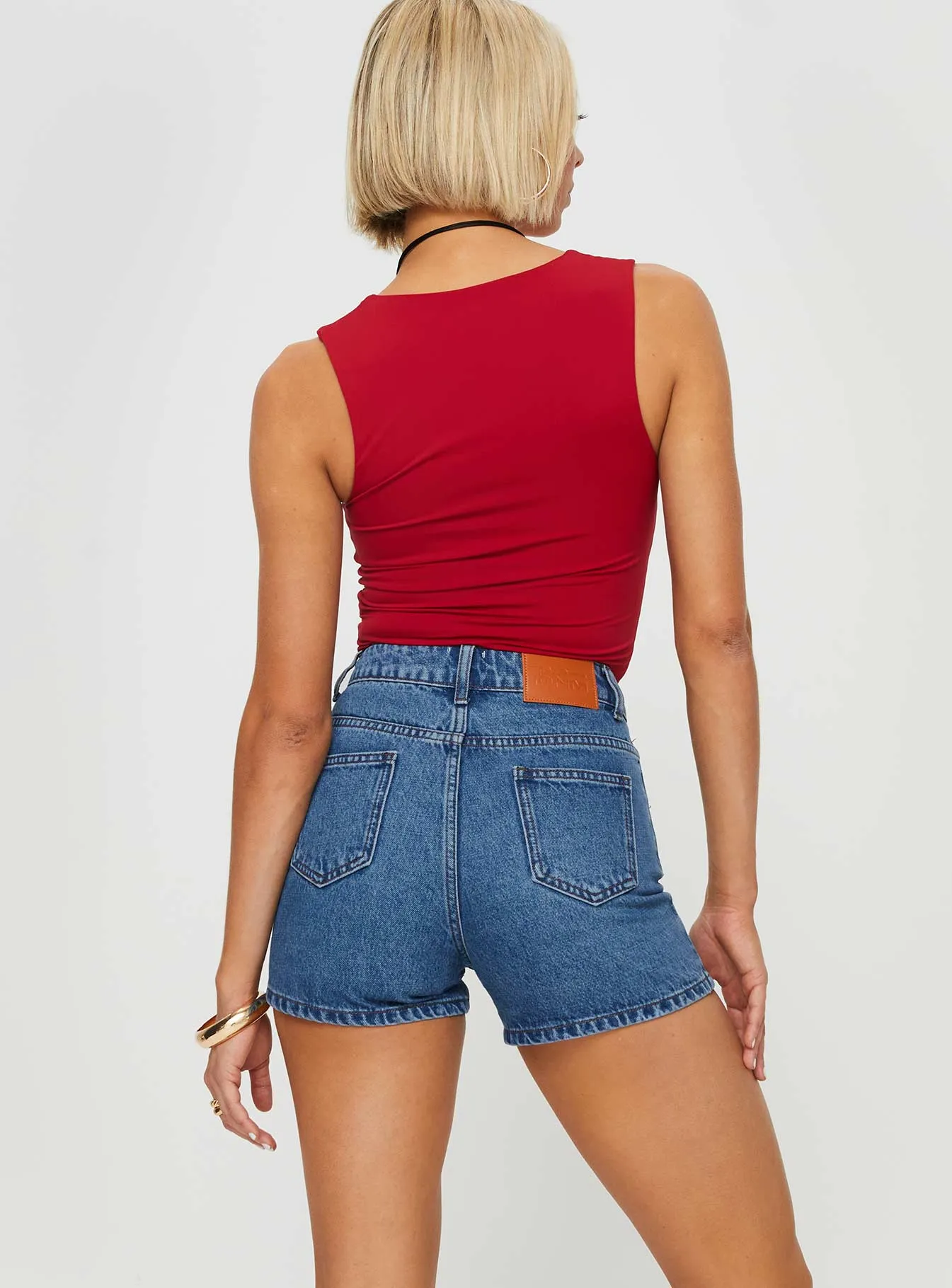 Tropicana Denim Shorts Mid Wash Tall sold by Princess Polly product image thumbnail 5