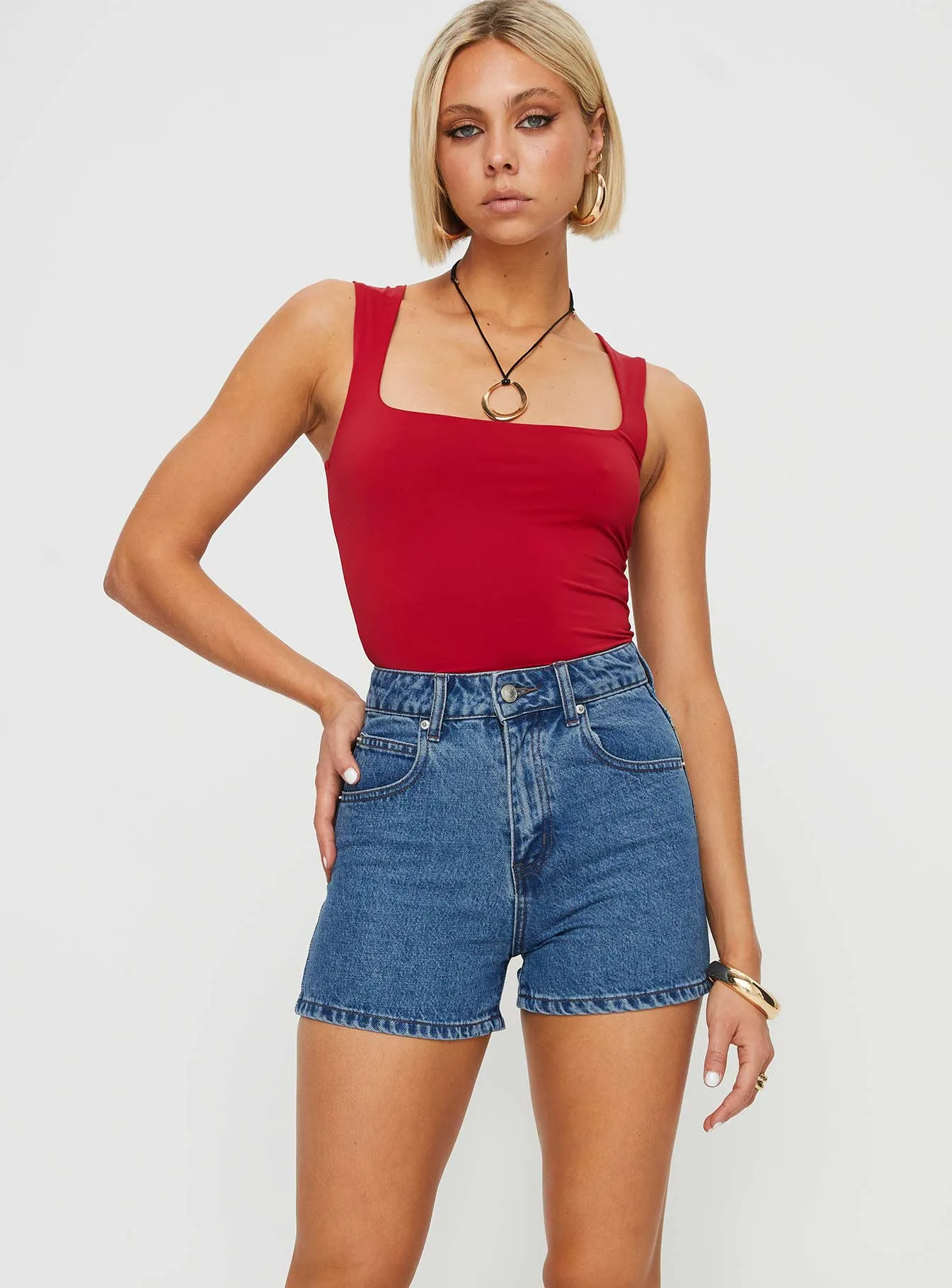 Tropicana Denim Shorts Mid Wash Tall sold by Princess Polly product image thumbnail 2