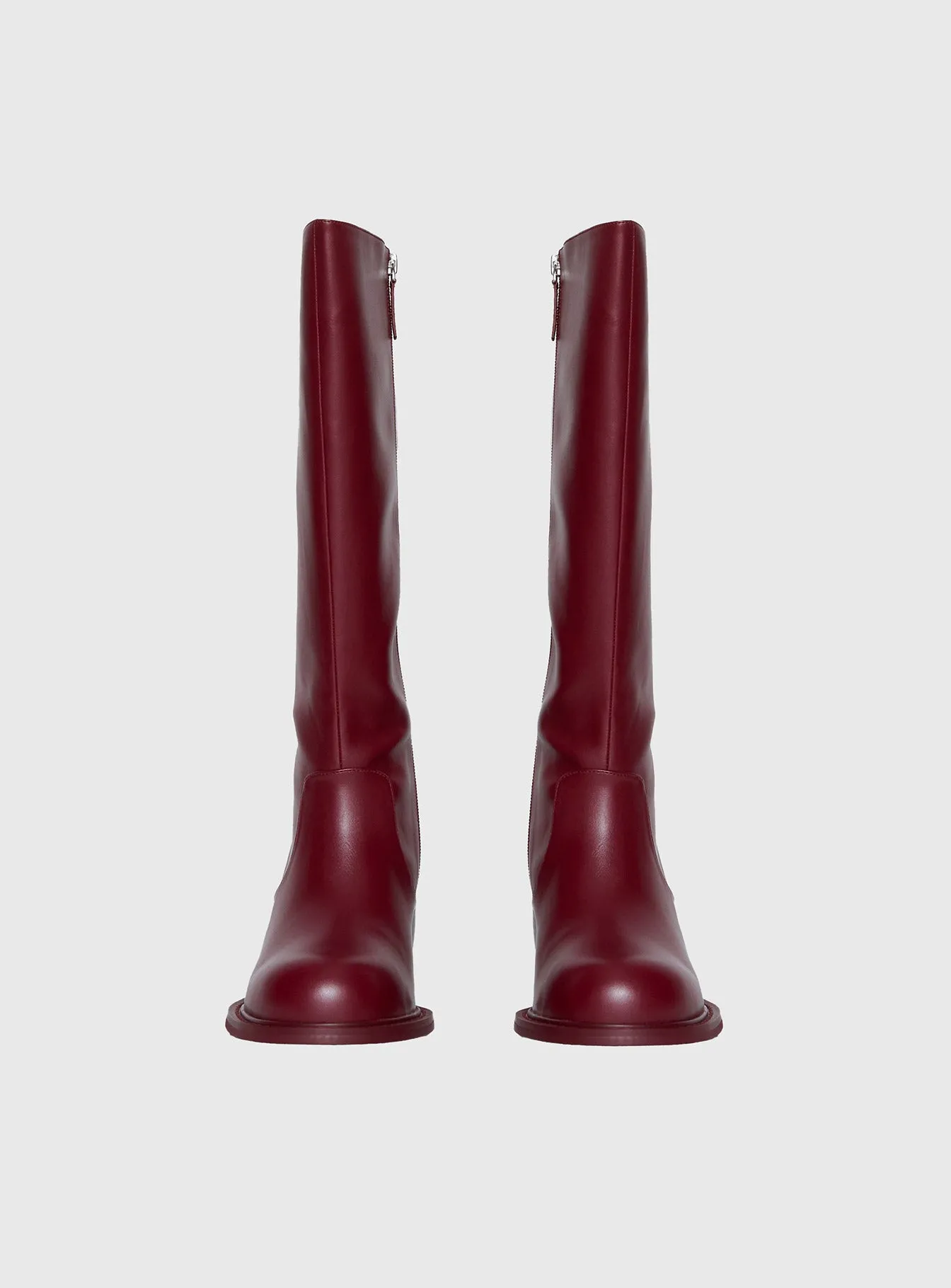 Ella Knee High Boots Burgundy sold by Princess Polly product image thumbnail 4