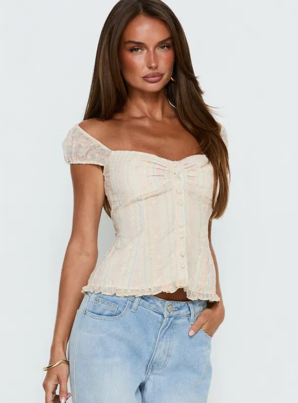 Trinitee Cap Sleeve Blouse Top Floral sold by Princess Polly