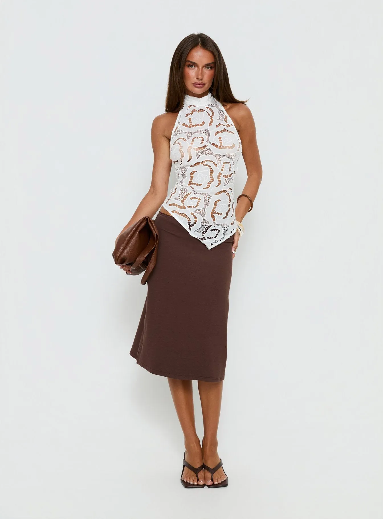 Sailboat Asymmetrical Halter Top White sold by Princess Polly product image thumbnail 3