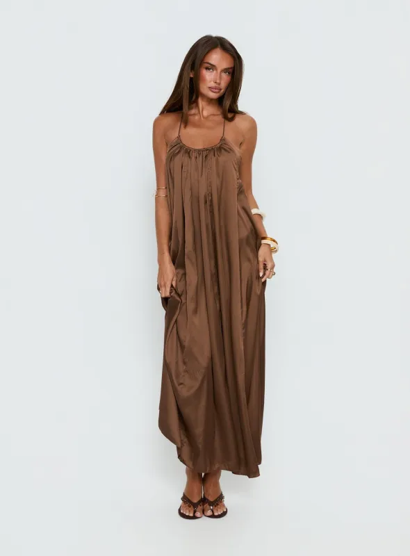 Seatides Scoop Maxi Dress Chocolate sold by Princess Polly