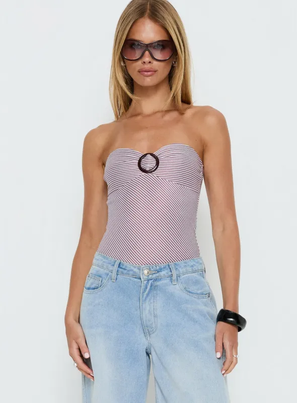 Sunbathing Hardware Detail Bodysuit Pink sold by Princess Polly