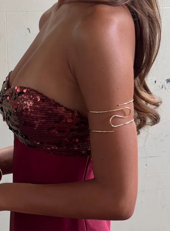 Tamsen Spiral Arm Cuff Gold made by Princess Polly