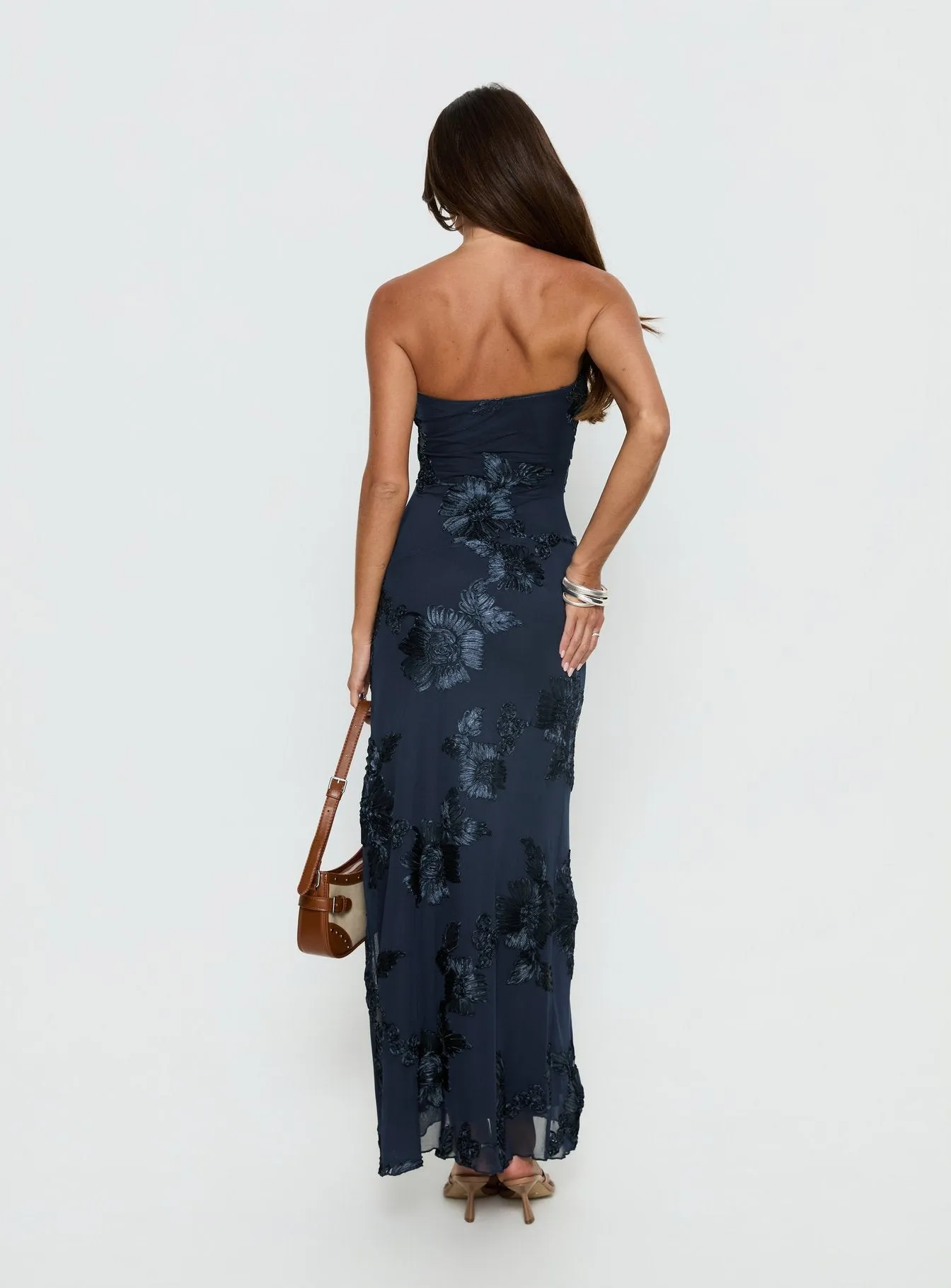 Maribeth Strapless Floral Maxi Dress Navy sold by Princess Polly product image thumbnail 5