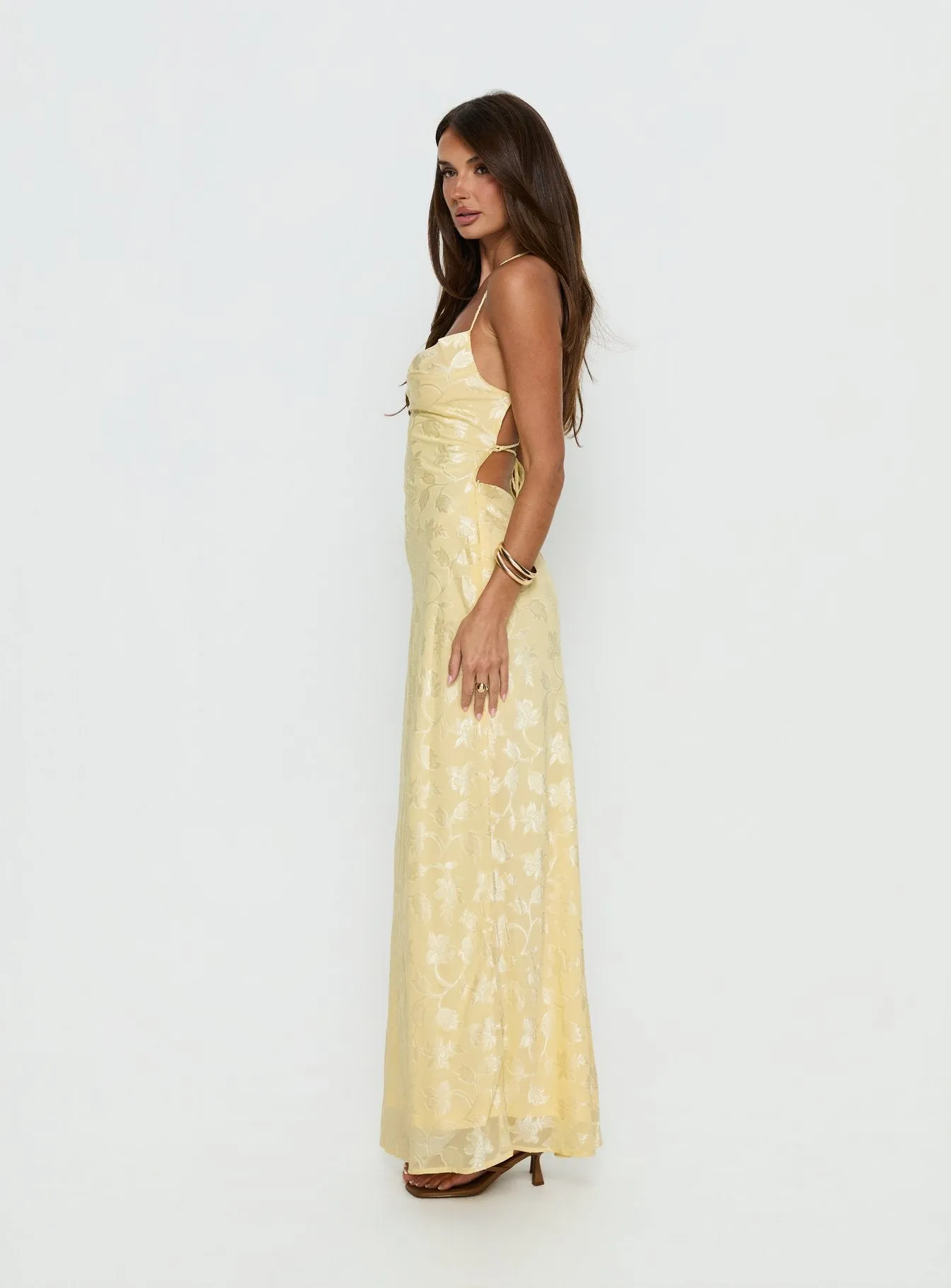 Celena Maxi Dress Lemon Burnout sold by Princess Polly product image thumbnail 4