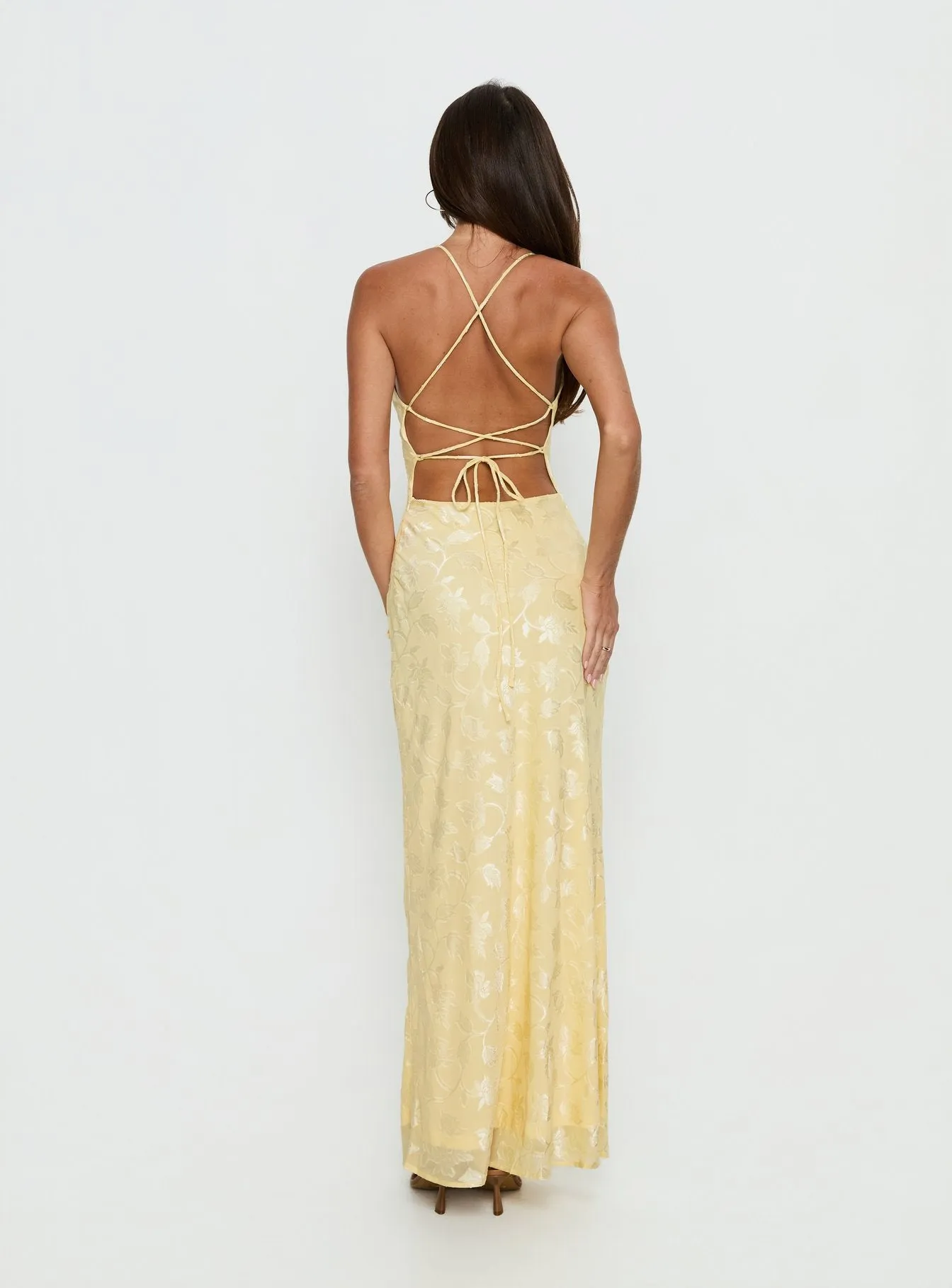 Celena Maxi Dress Lemon Burnout sold by Princess Polly product image thumbnail 5