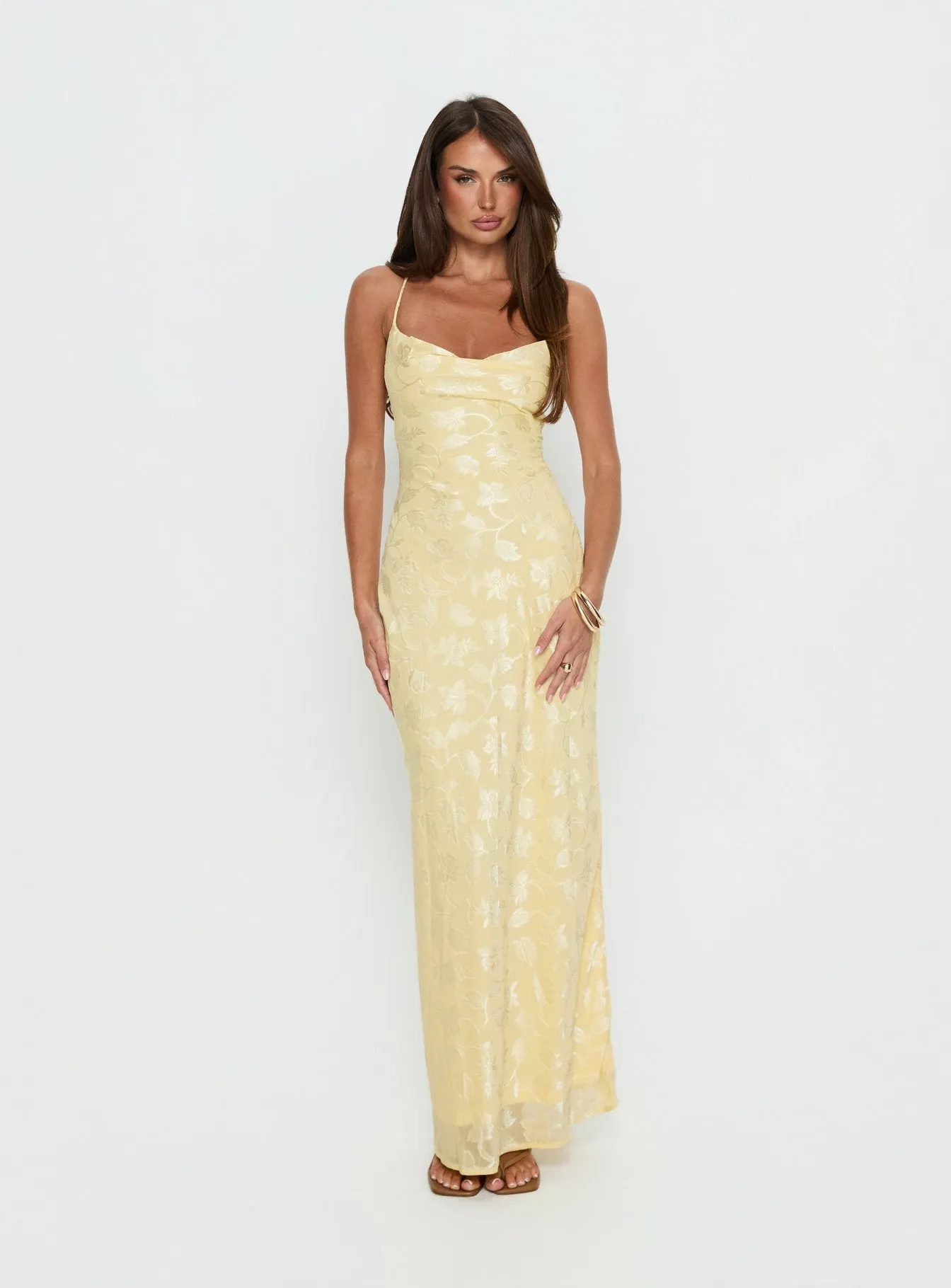 Celena Maxi Dress Lemon Burnout sold by Princess Polly product image thumbnail 2