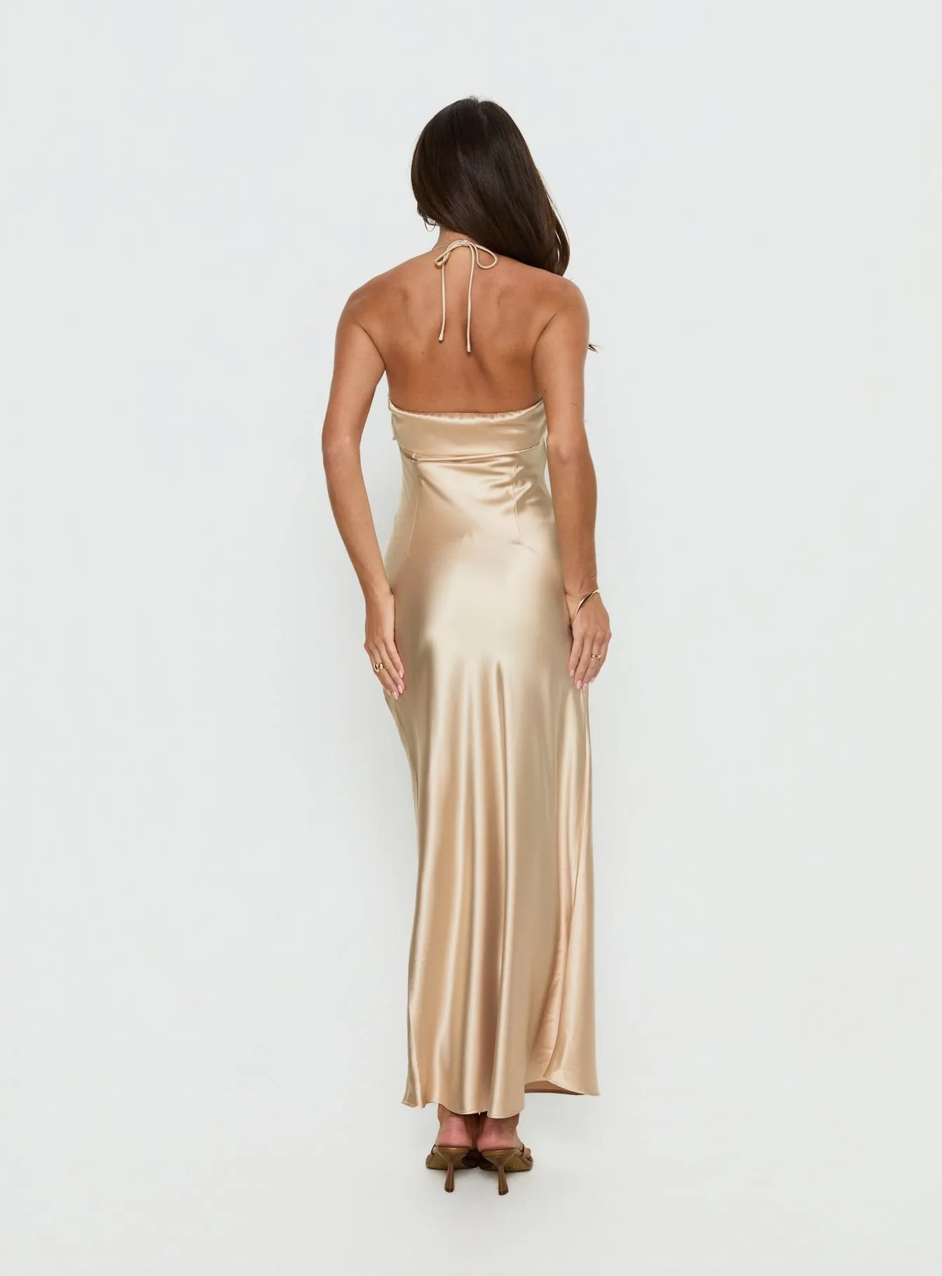 Fireproof Halter Maxi Dress Champagne sold by Princess Polly product image thumbnail 5