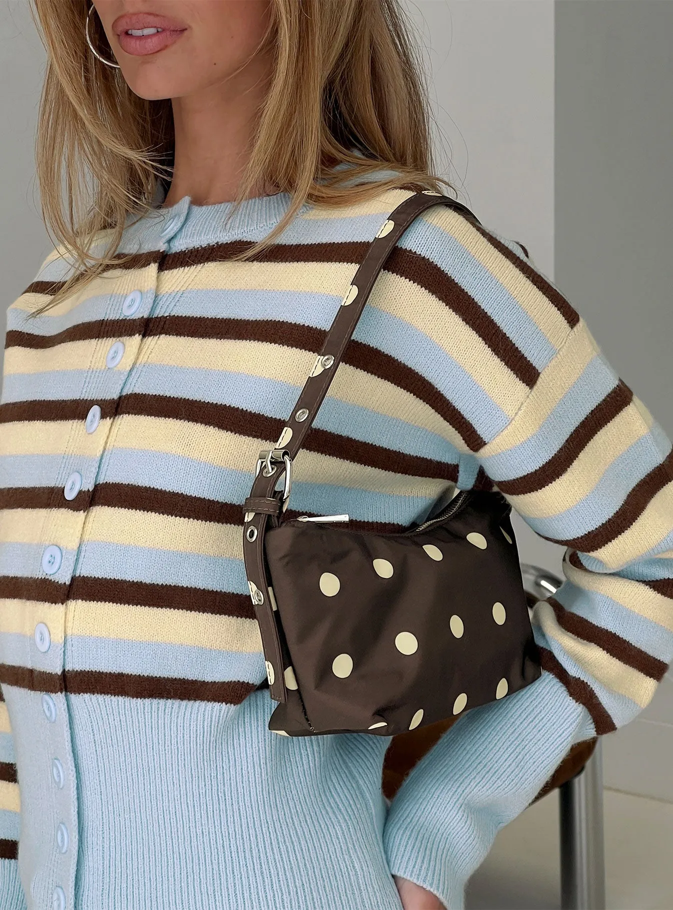 Winta Shoulder Bag Brown Polka sold by Princess Polly