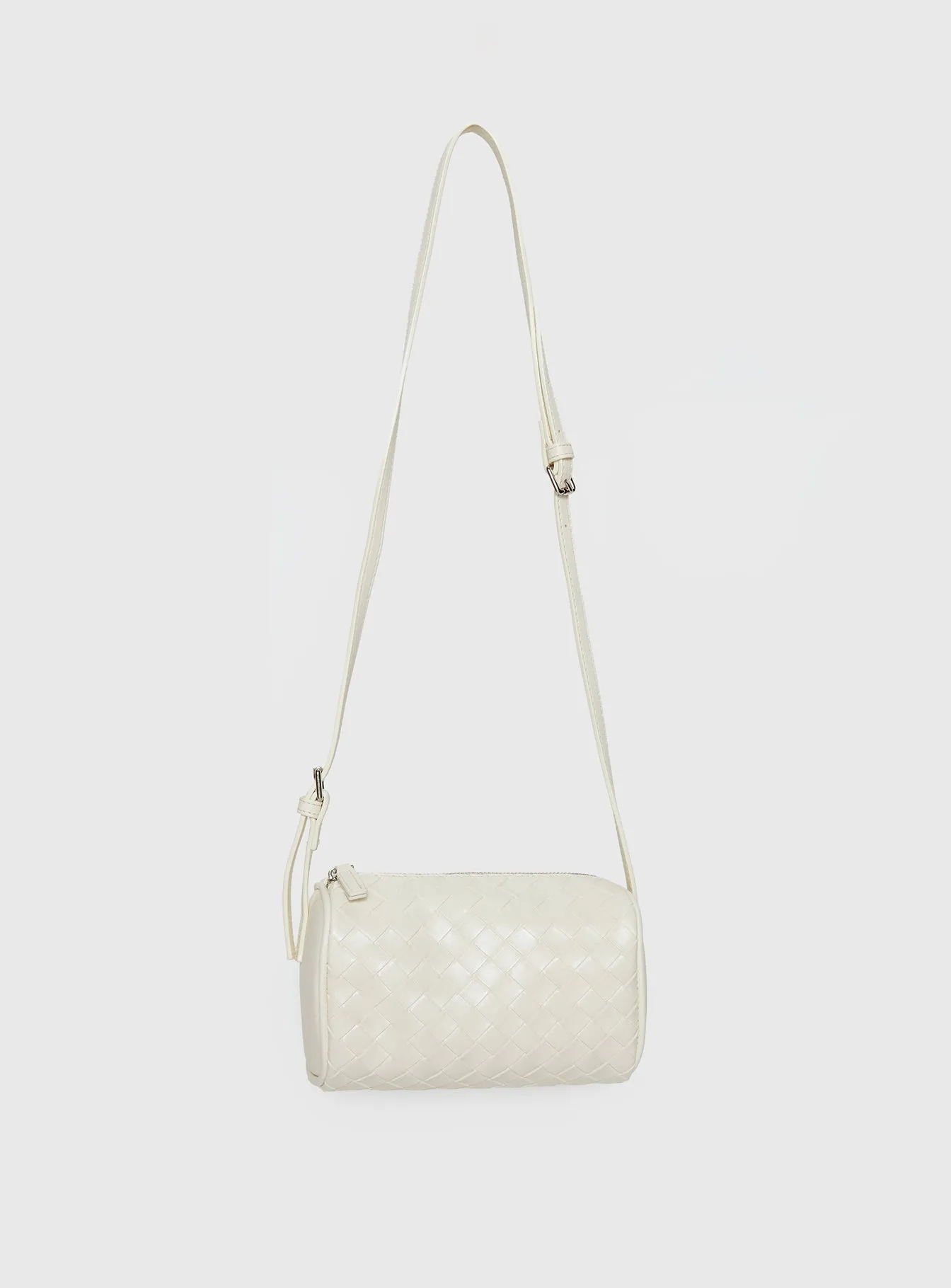 Corlee Woven Faux Leather Cylinder Bag Cream sold by Princess Polly product image thumbnail 2