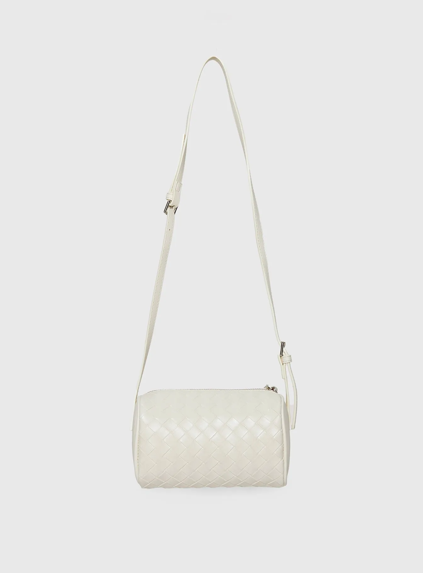 Corlee Woven Faux Leather Cylinder Bag Cream sold by Princess Polly product image thumbnail 4
