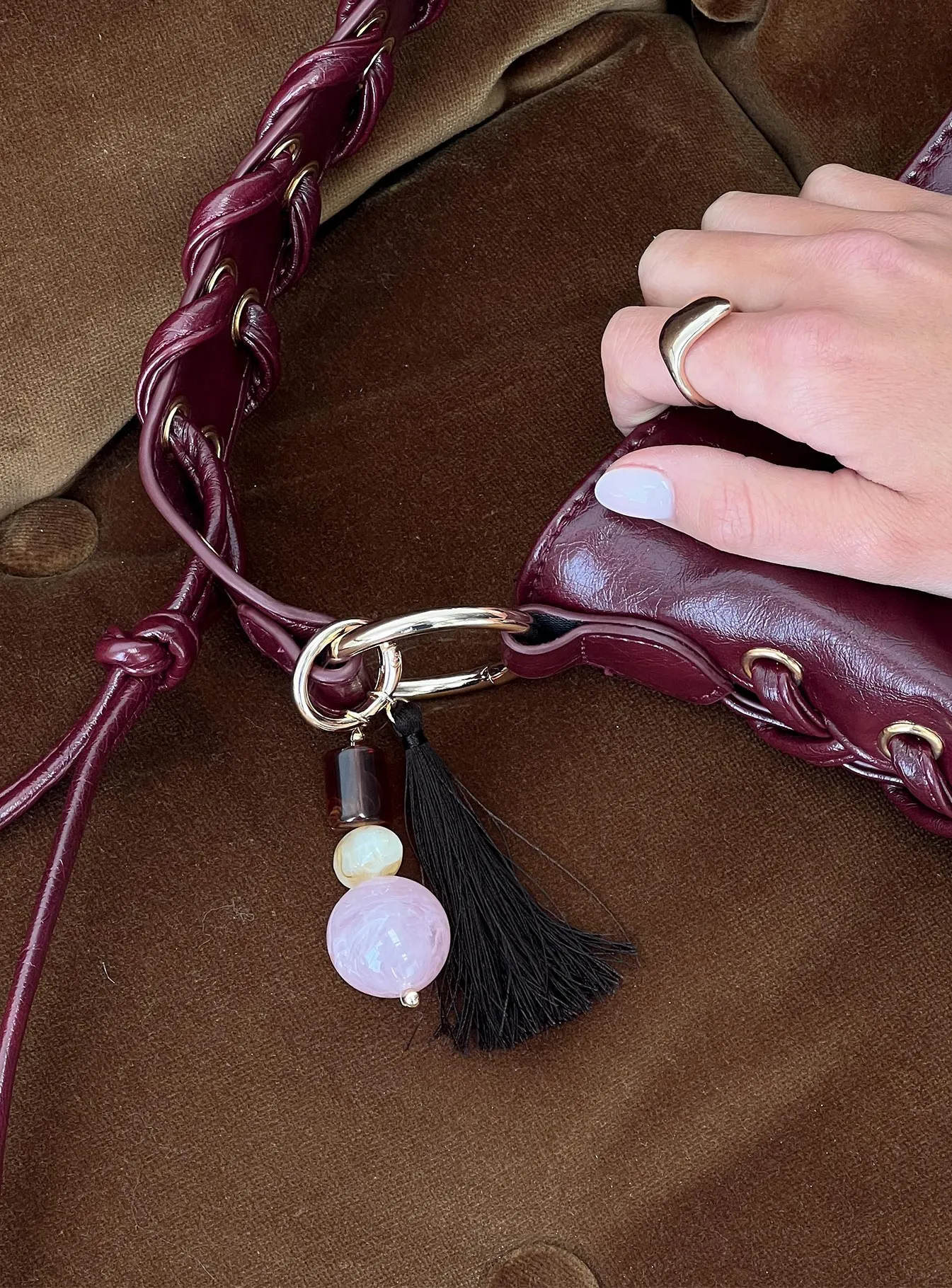 Sirocco Tassel Keychain Gold sold by Princess Polly