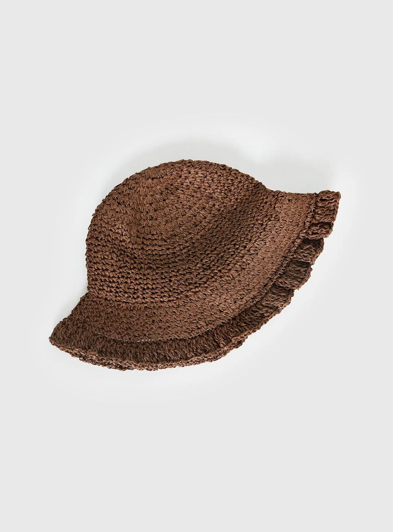 Dawnette Frill Detail Woven Hat Brown sold by Princess Polly product image thumbnail 3