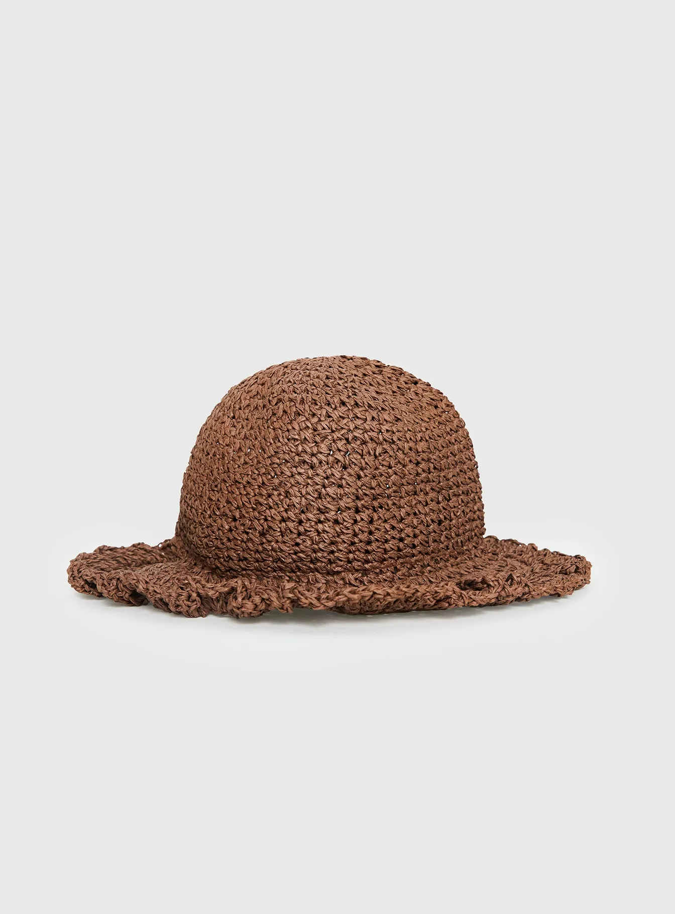 Dawnette Frill Detail Woven Hat Brown sold by Princess Polly product image thumbnail 2