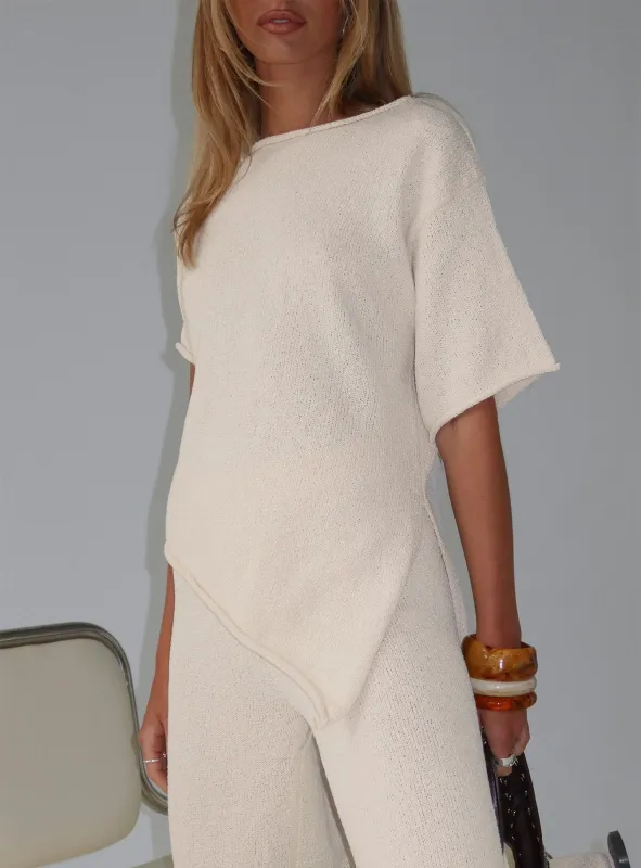 Amelise Knit Poncho Beige made by Princess Polly