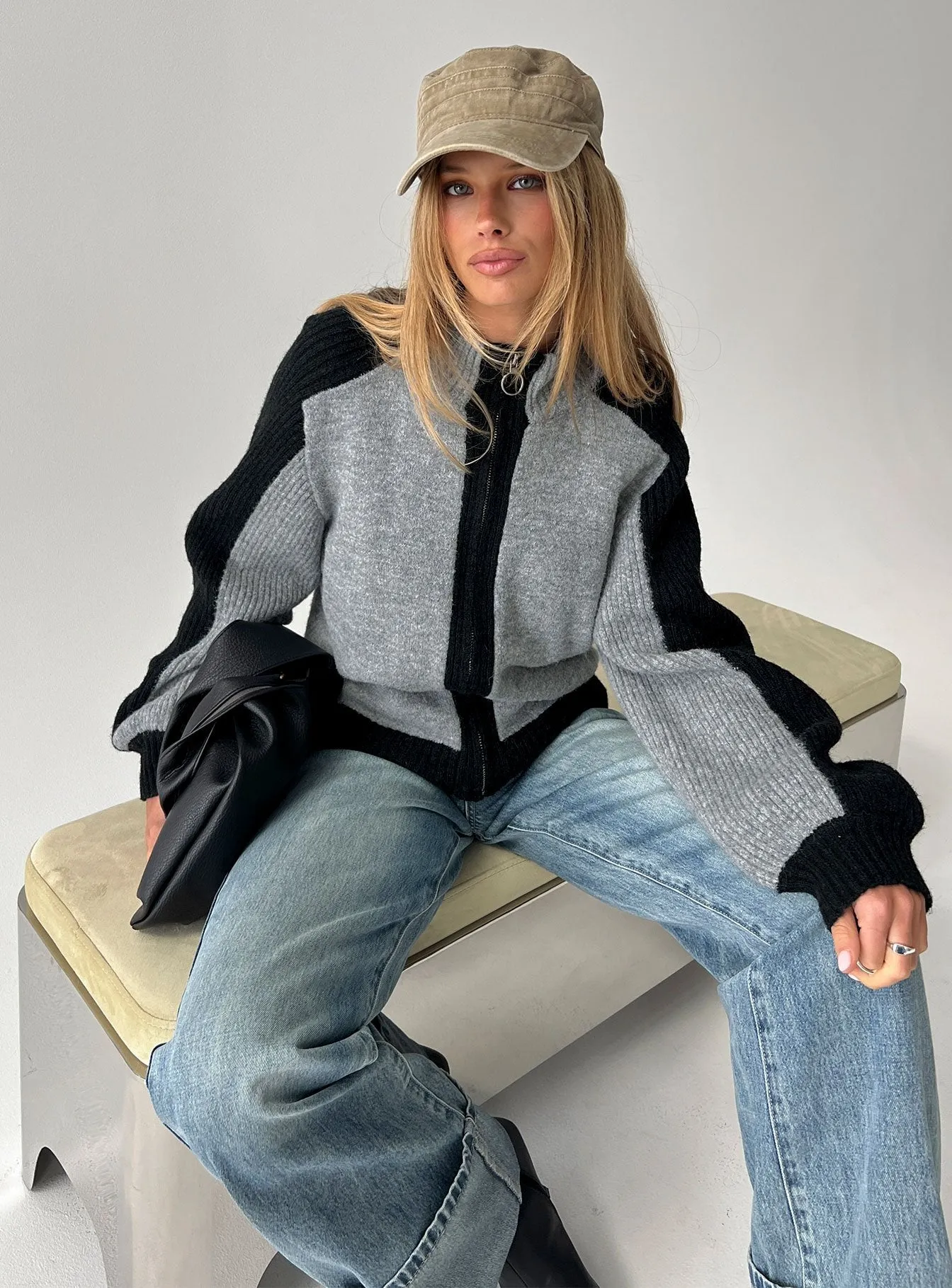 Asrar Jumper Grey / Black sold by Princess Polly