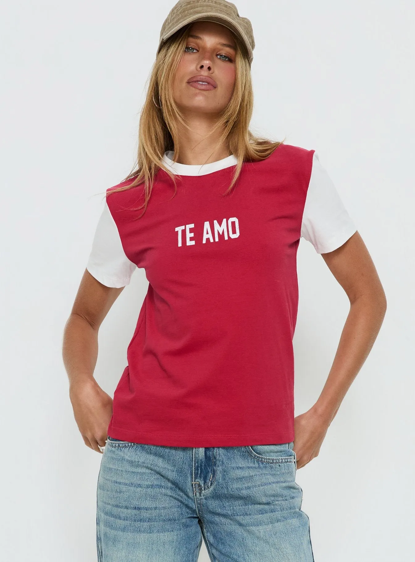Te Amo Tee Crimson sold by Princess Polly product image thumbnail 2