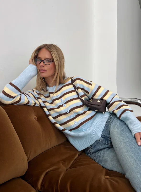 Rhitta Button Down Cardigan Multi Stripe sold by Princess Polly