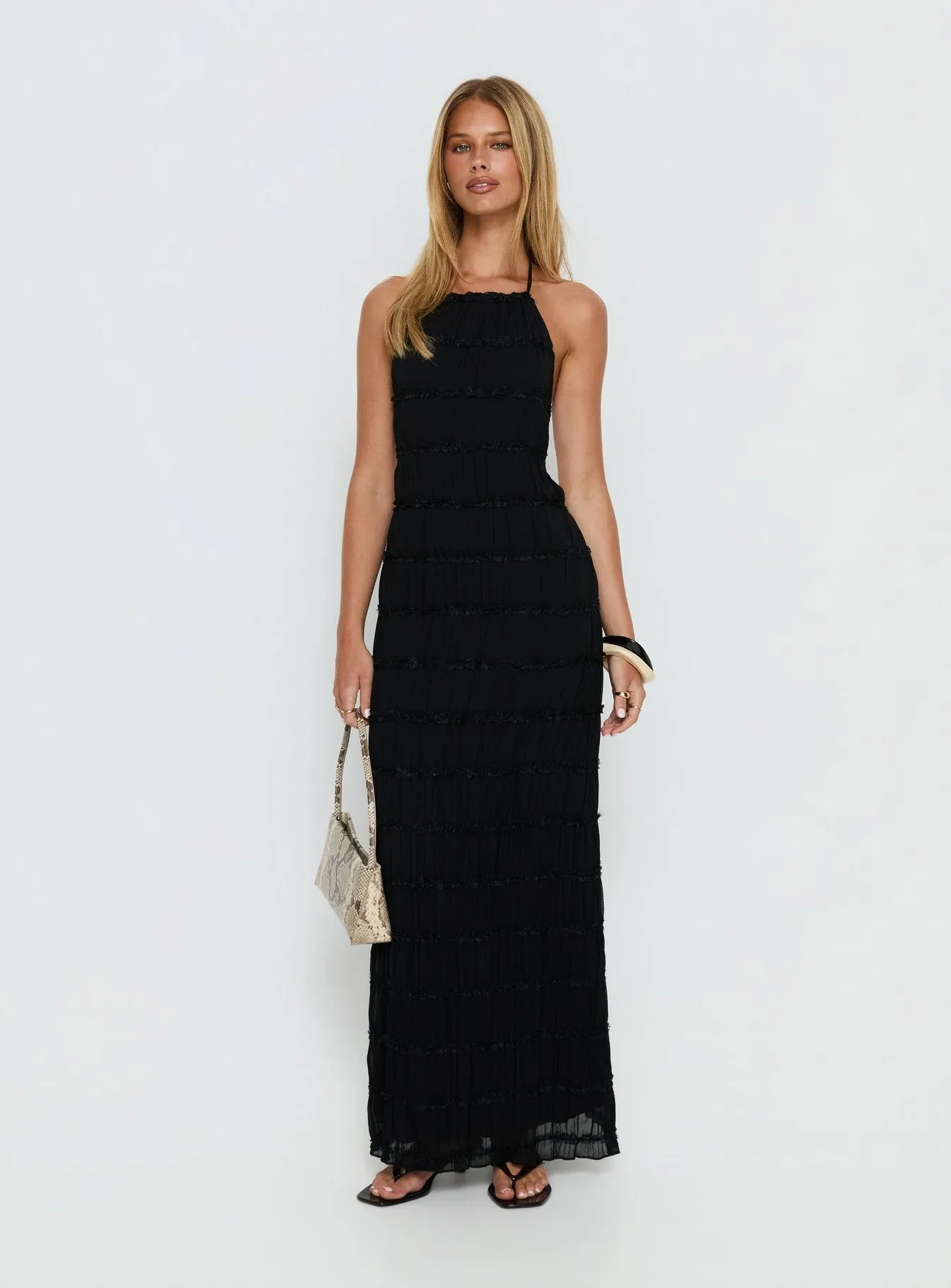 Klarissa Halter Maxi Dress Black sold by Princess Polly product image thumbnail 3