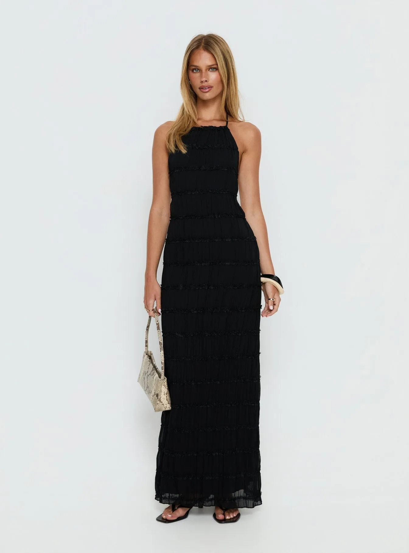 Klarissa Halter Maxi Dress Black sold by Princess Polly product image thumbnail 2