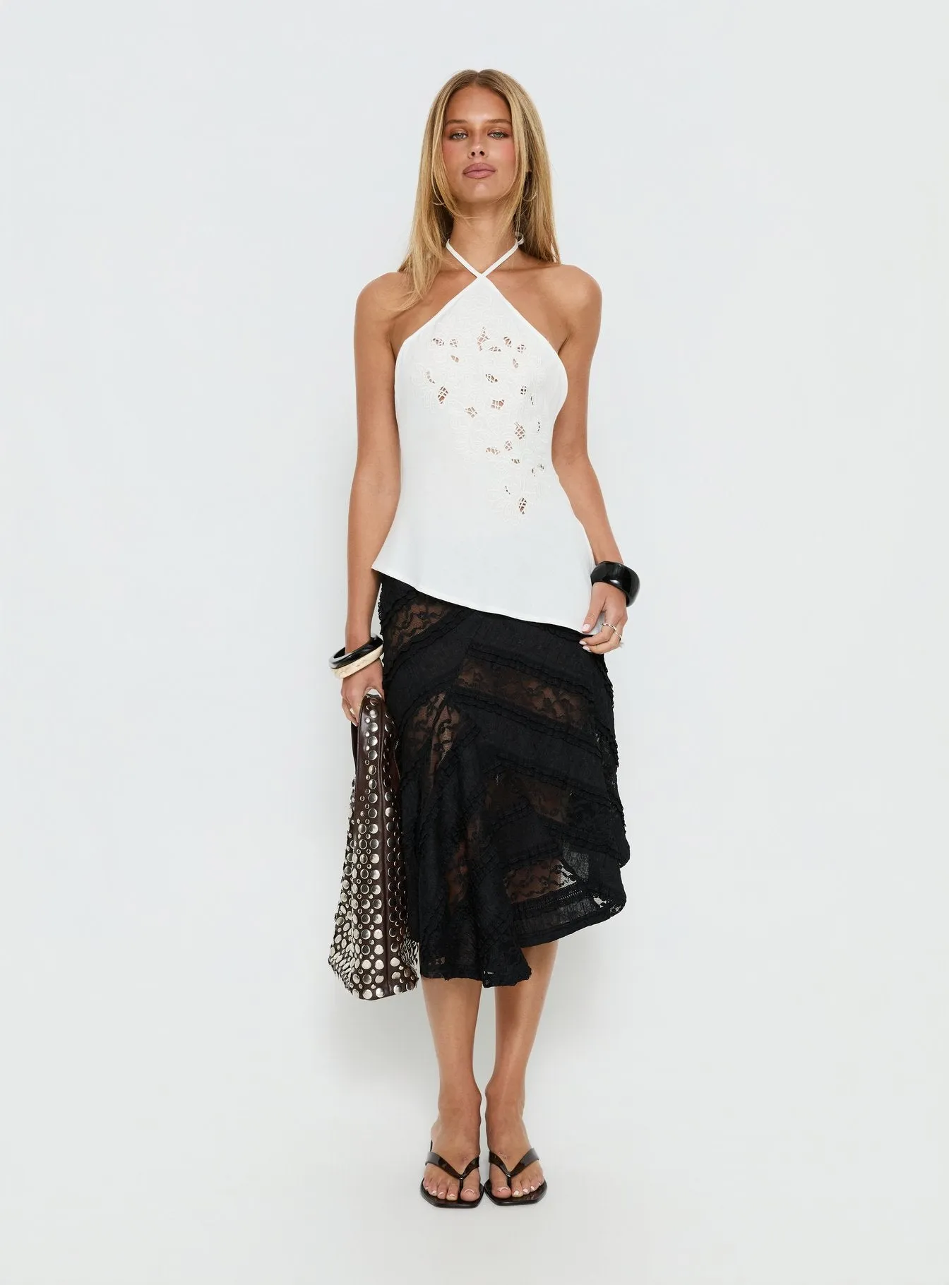 Bonanza Asymmetrical Halter Top White sold by Princess Polly product image thumbnail 3