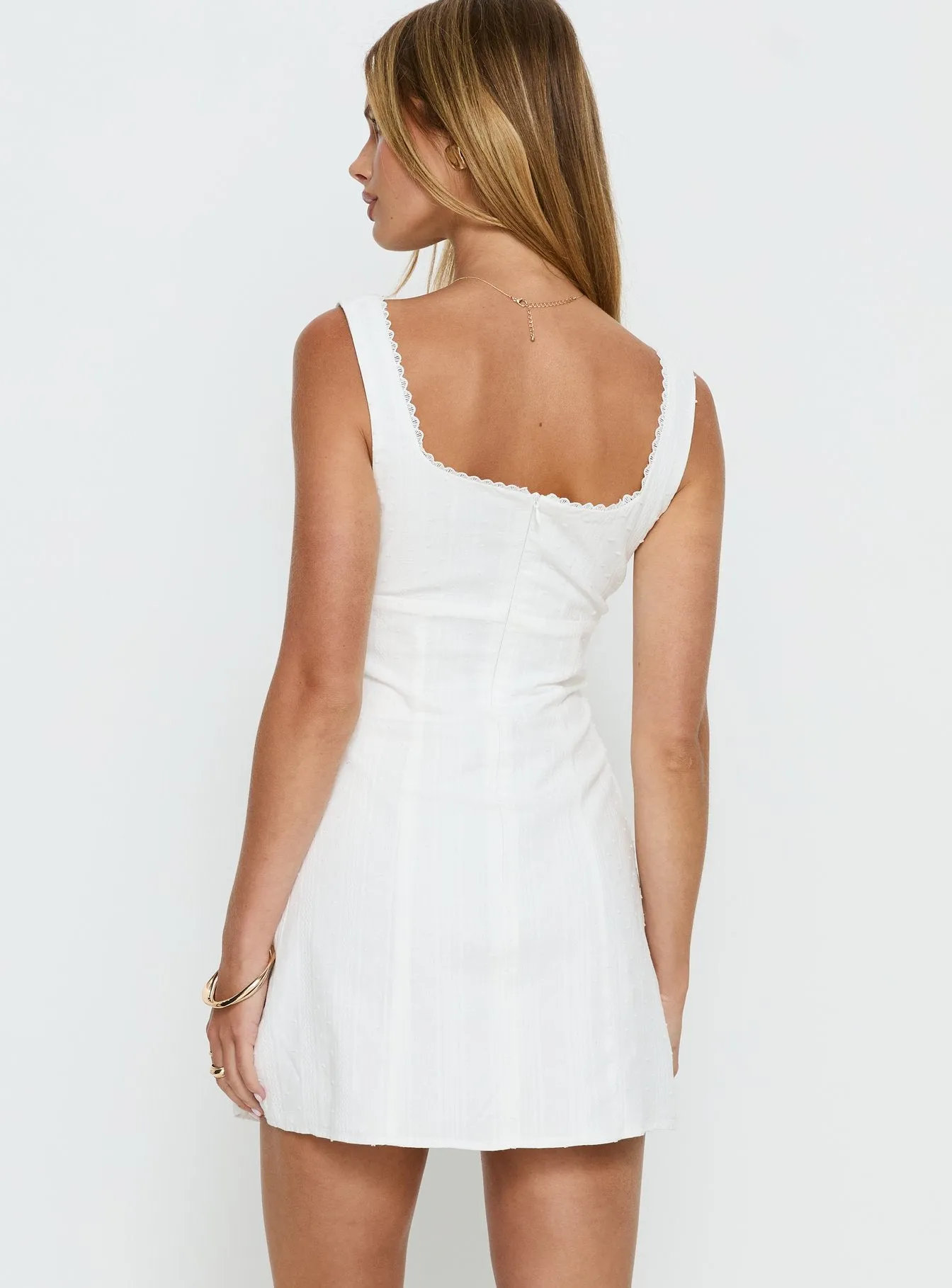 Alyana Textured Mini Dress White sold by Princess Polly product image thumbnail 5