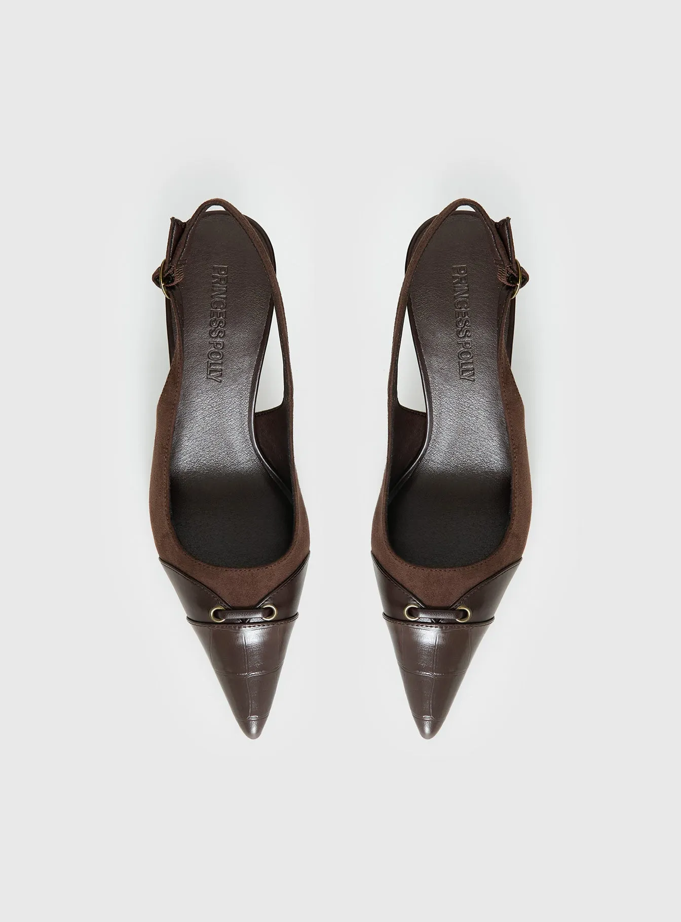 Tiptoe Slingback Heels Brown sold by Princess Polly product image thumbnail 5