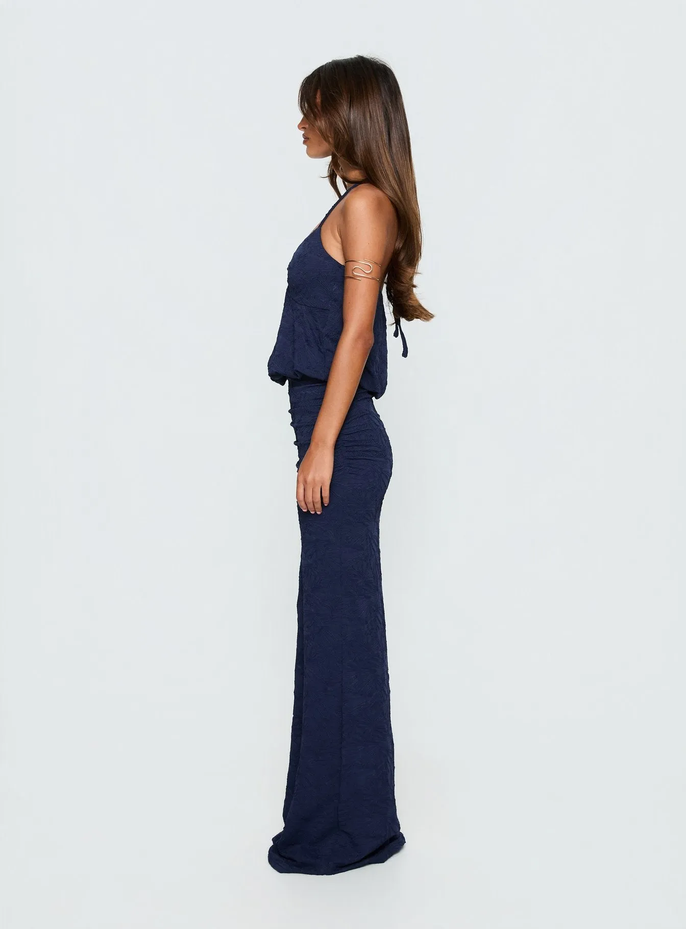 Sungold Halter Maxi Dress Navy sold by Princess Polly product image thumbnail 3