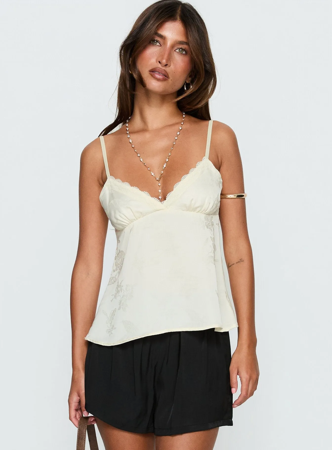 Had Me At Hello Lace Trim Floral Detail Top Cream sold by Princess Polly product image thumbnail 2