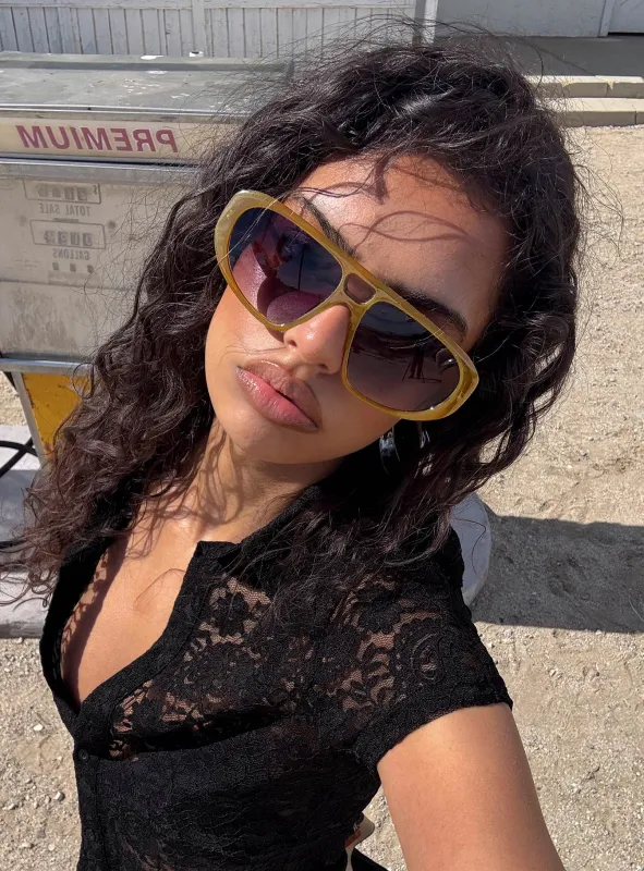 Irwin Sunglasses Green / Grey sold by Princess Polly