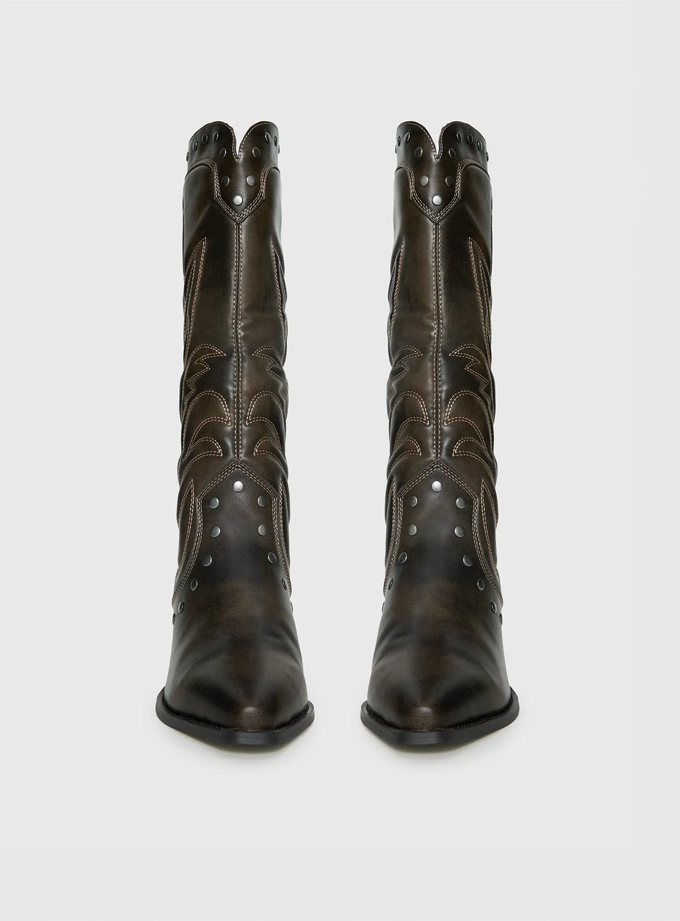 Billini Damica Cowboy Boots Washed Brown sold by Princess Polly product image thumbnail 3