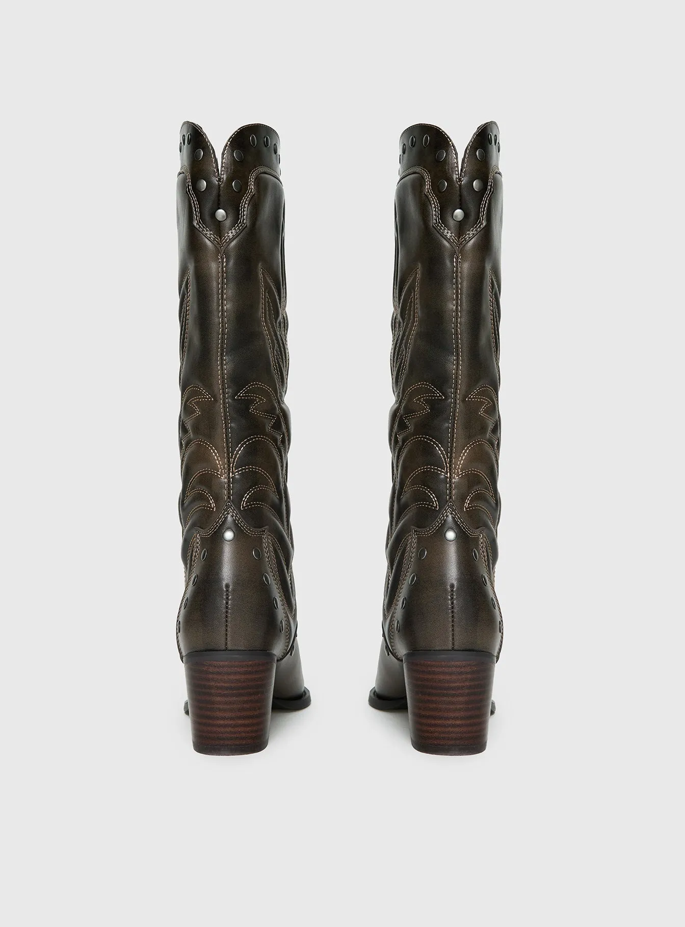 Billini Damica Cowboy Boots Washed Brown sold by Princess Polly product image thumbnail 4
