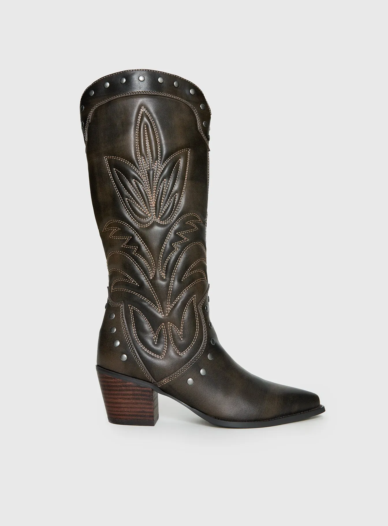 Billini Damica Cowboy Boots Washed Brown sold by Princess Polly product image thumbnail 2