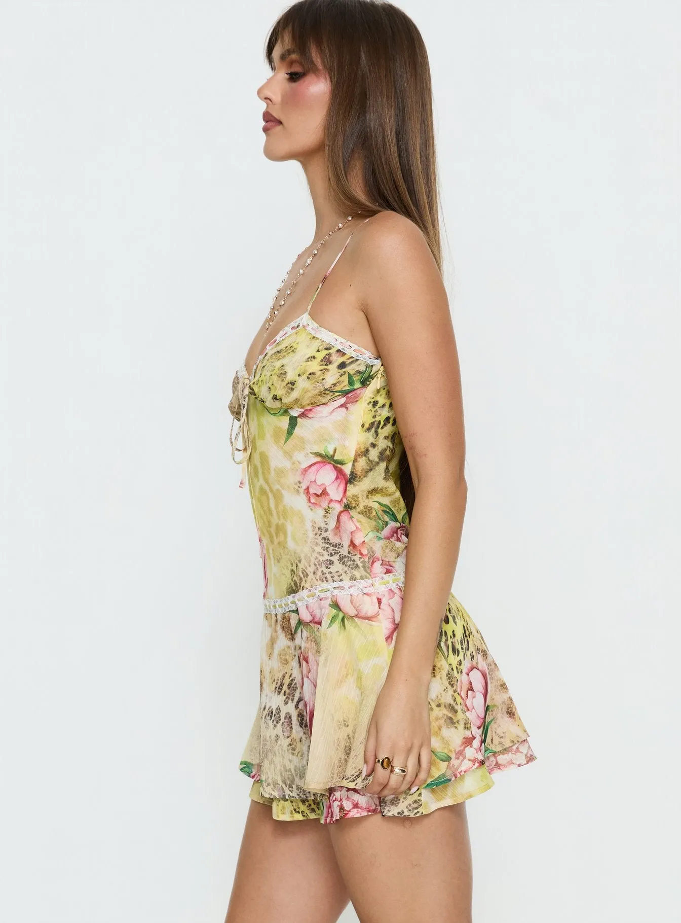 Starsigns Lace V Neck Mini Dress Animal Splice sold by Princess Polly product image thumbnail 4
