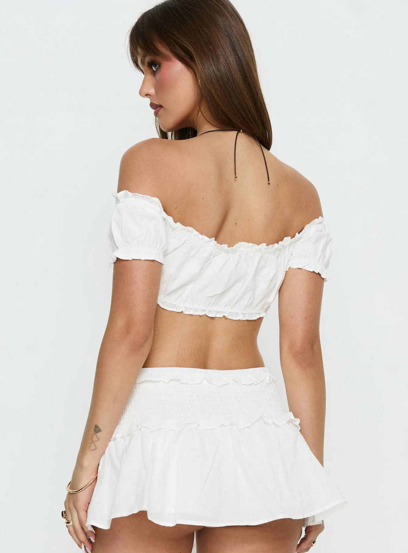 Corabel Off Shoulder Micro Crop Top White sold by Princess Polly product image thumbnail 5