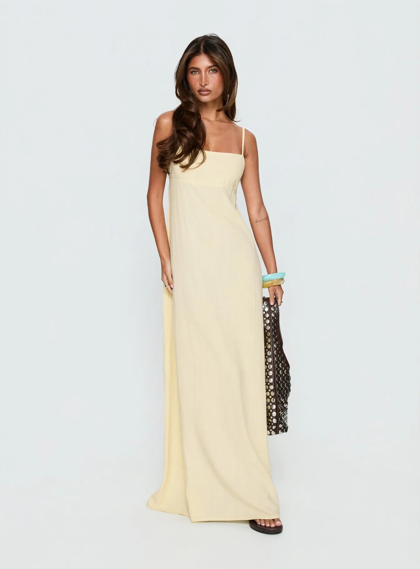 Solie Tie Back Maxi Dress Butter sold by Princess Polly product image thumbnail 2