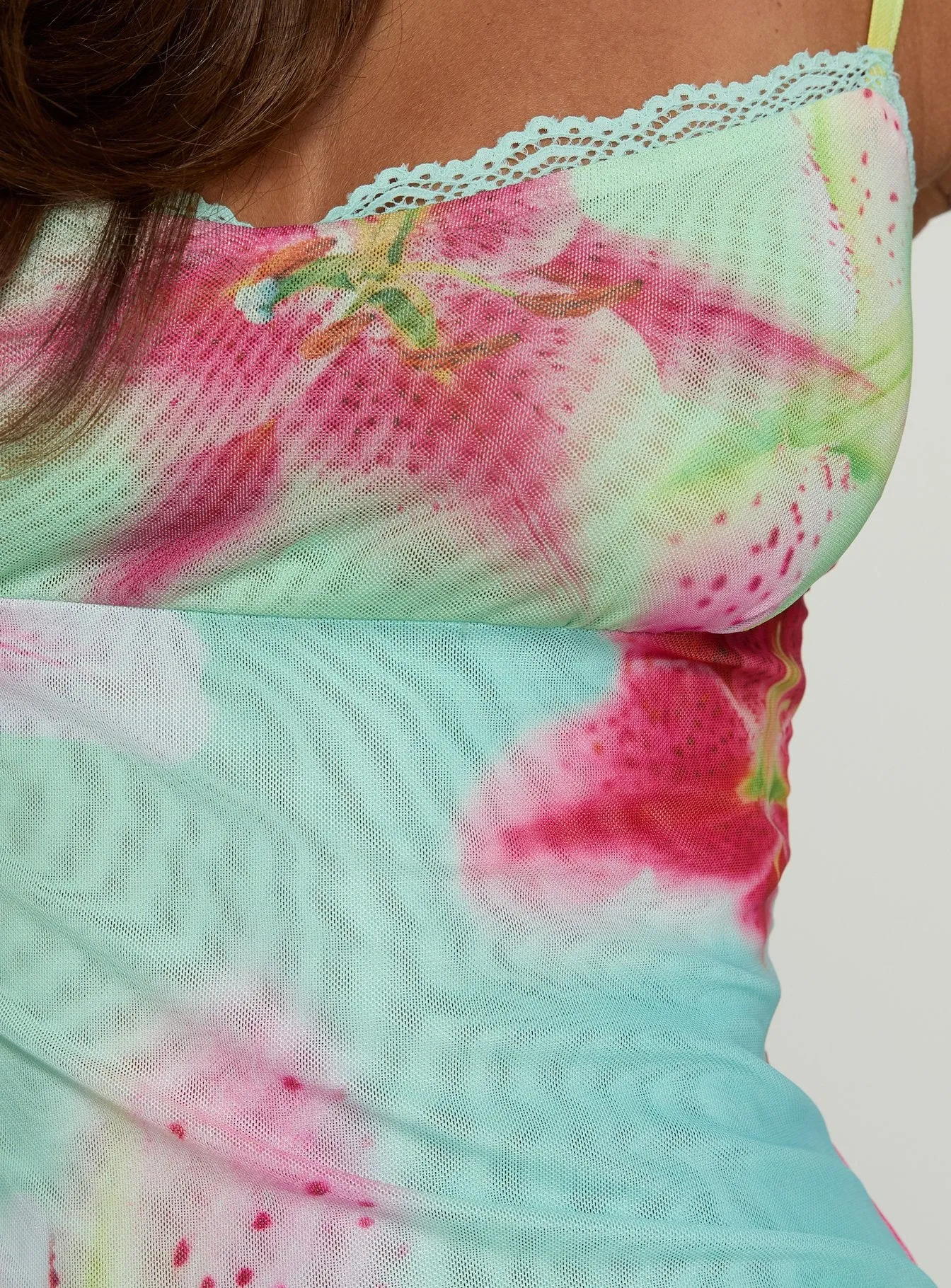 Roserie Lace Trim Mini Dress Multi Floral sold by Princess Polly product image thumbnail 5