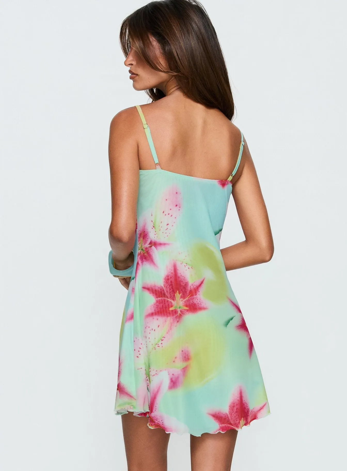 Roserie Lace Trim Mini Dress Multi Floral sold by Princess Polly product image thumbnail 4