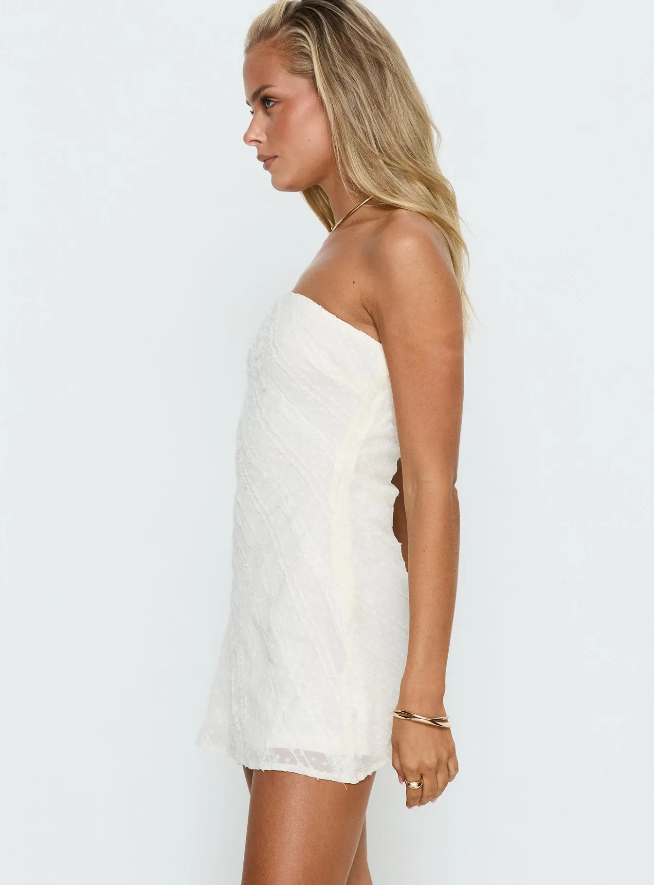 Mimosie Strapless Mini Dress Cream sold by Princess Polly product image thumbnail 4