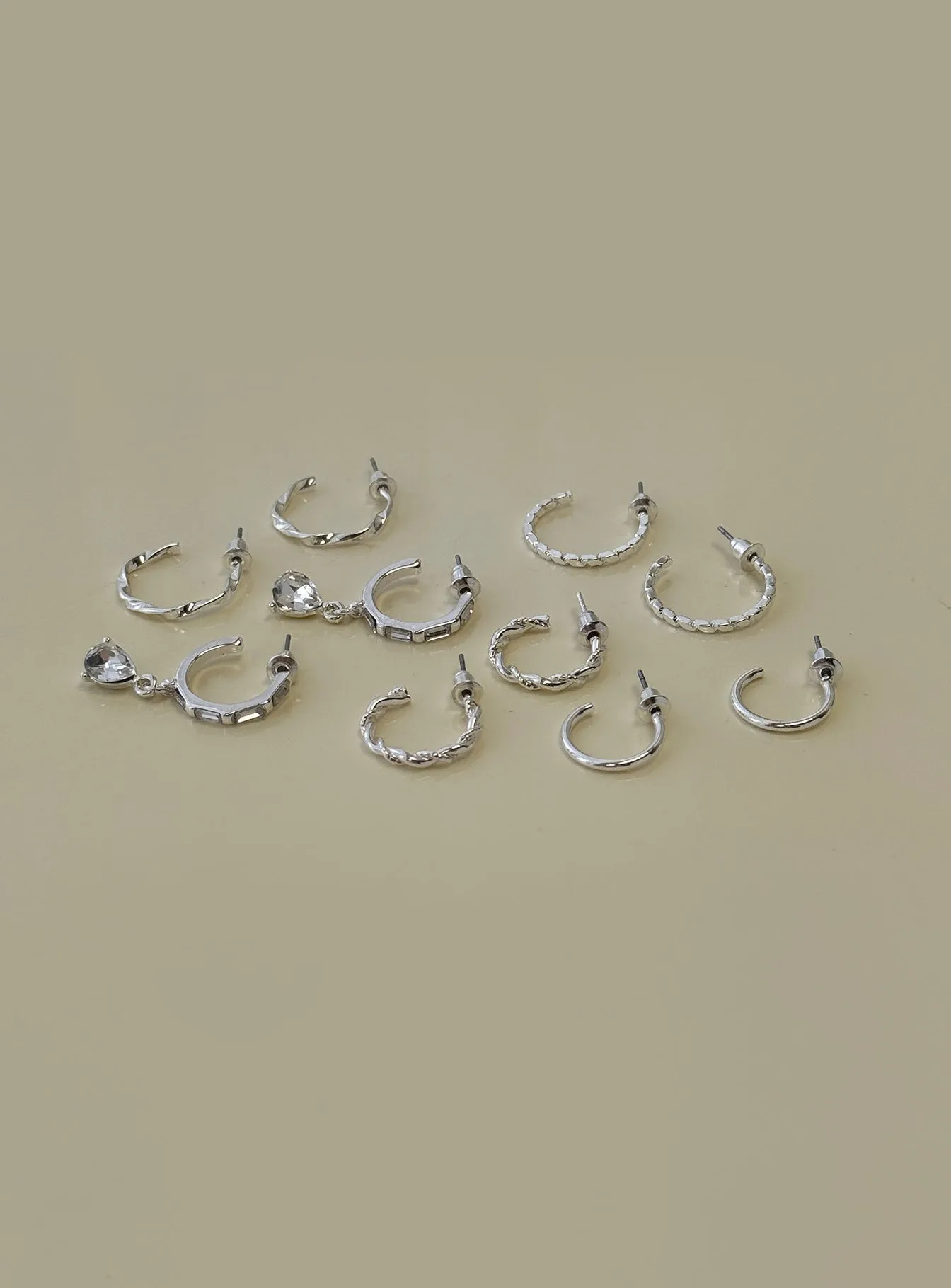 Delfine Earring Pack Silver sold by Princess Polly