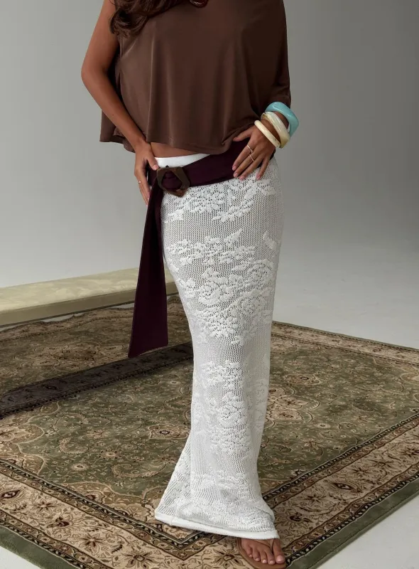 Opresia Crochet Maxi Skirt White made by Princess Polly