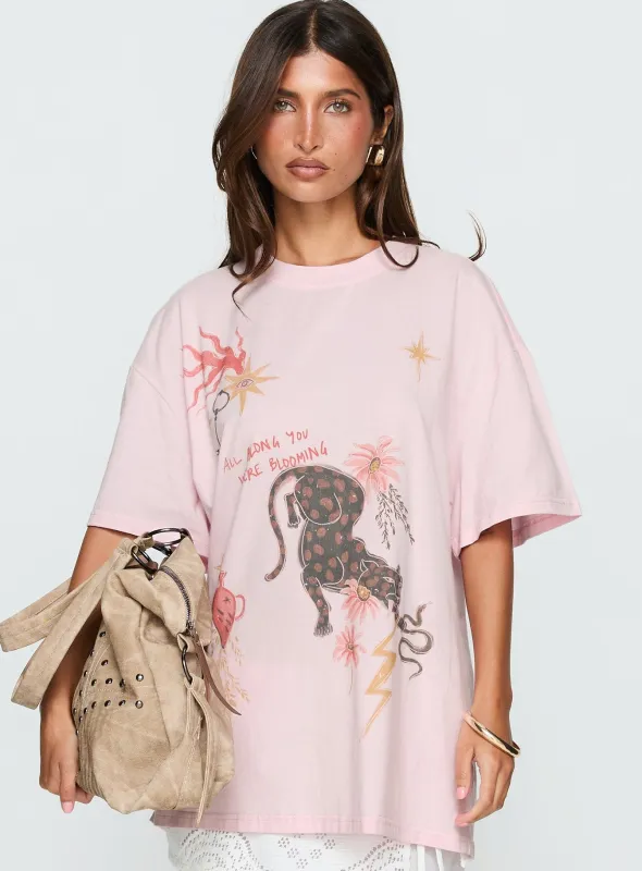 Blooming Love Oversized Graphic Tee Pink sold by Princess Polly