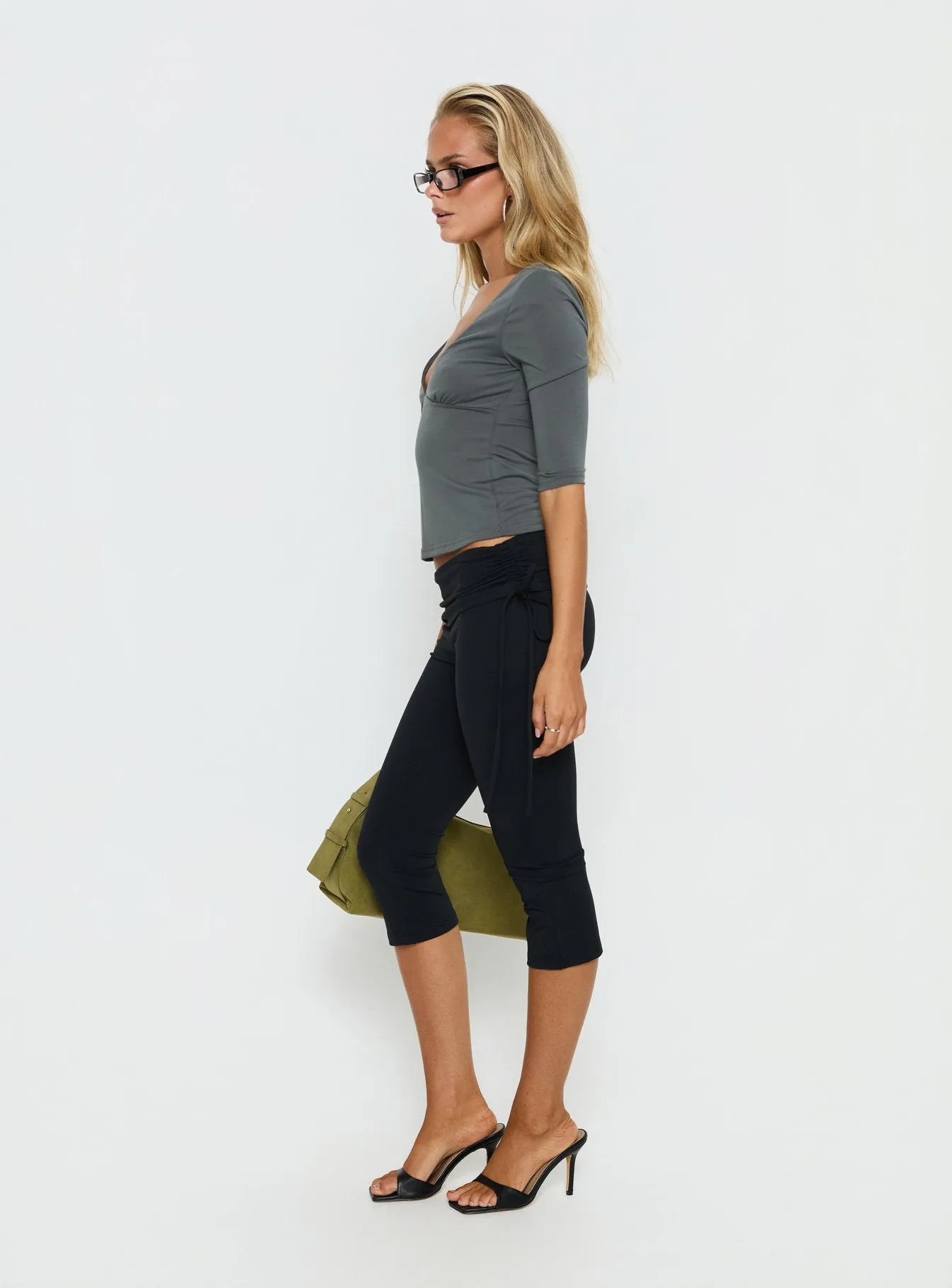 Bailor Channel Waistband Capri Pants Black sold by Princess Polly product image thumbnail 4