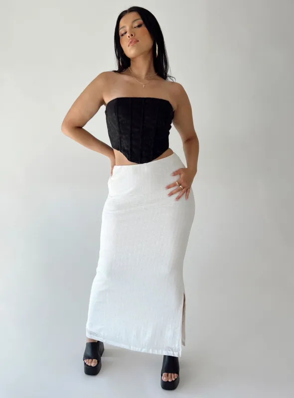 Maynard Maxi Skirt White sold by Princess Polly
