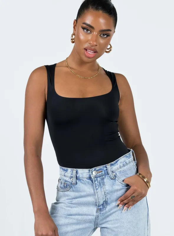 Zoe Bodysuit Black sold by Princess Polly