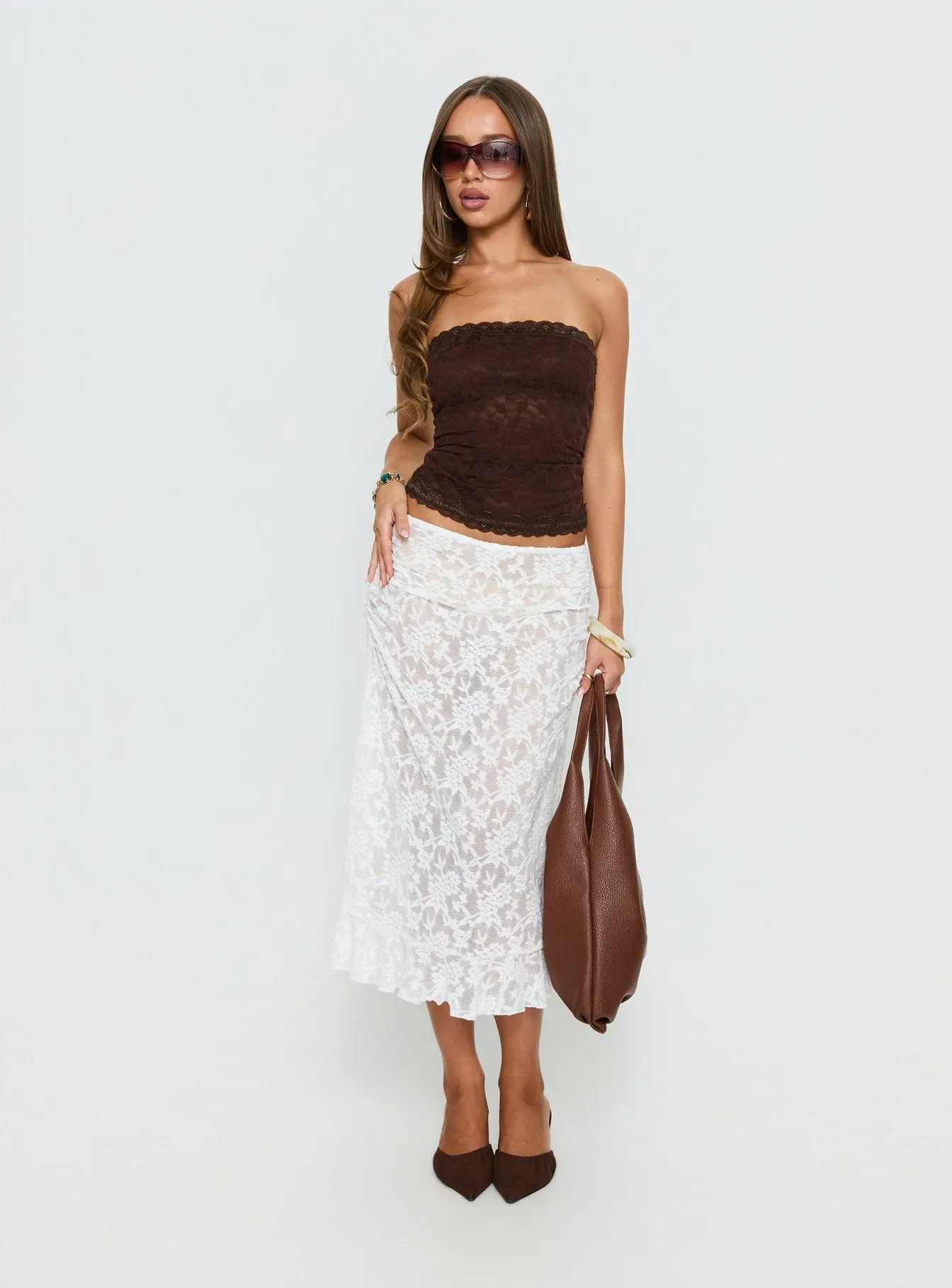 Mochapella Strapless Top Chocolate sold by Princess Polly product image thumbnail 3