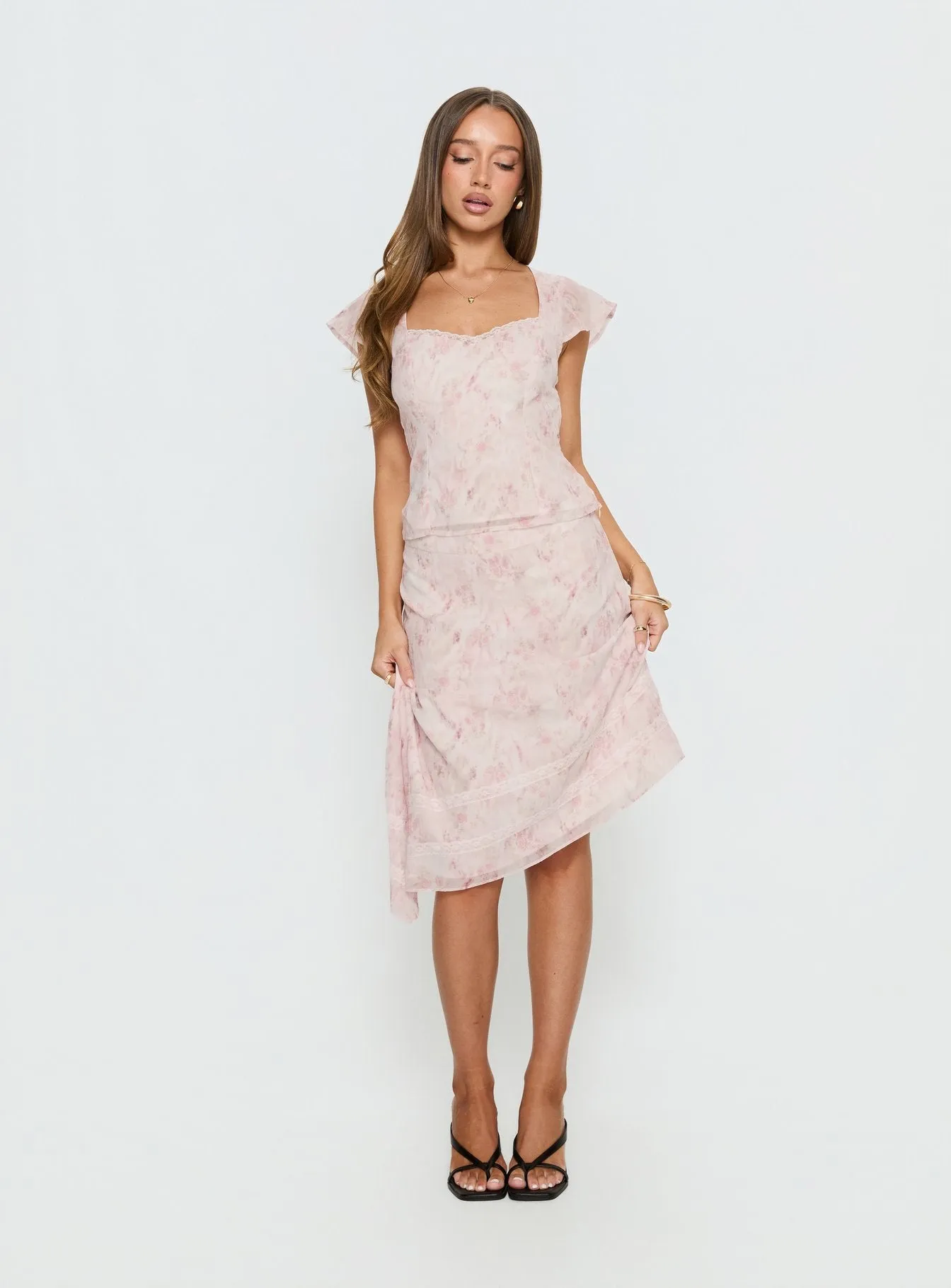 Avaline Lace Trim Blouse Top Pink sold by Princess Polly product image thumbnail 3