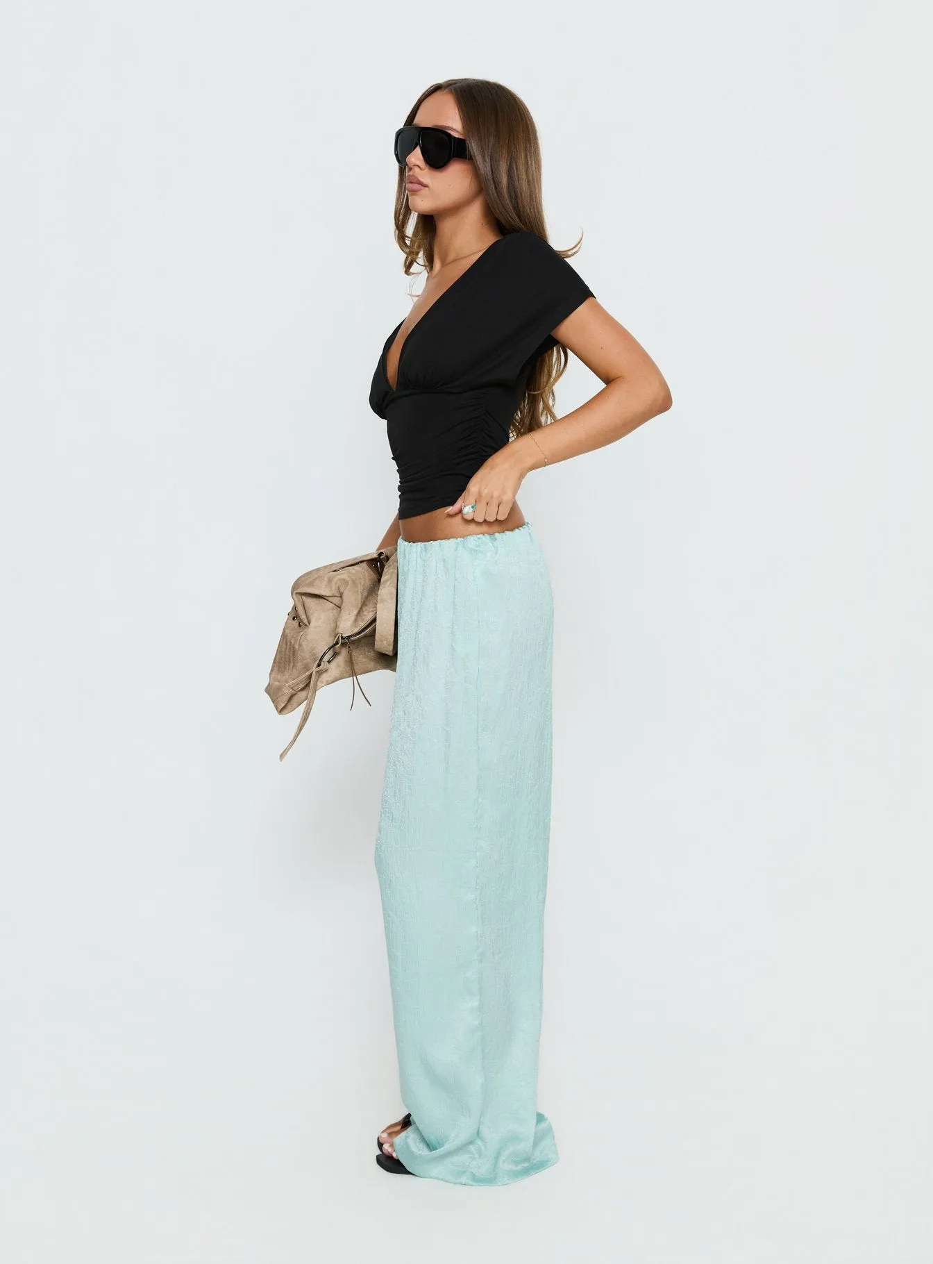 Salona Satin Straight Leg Pants Jelly Mint sold by Princess Polly product image thumbnail 4